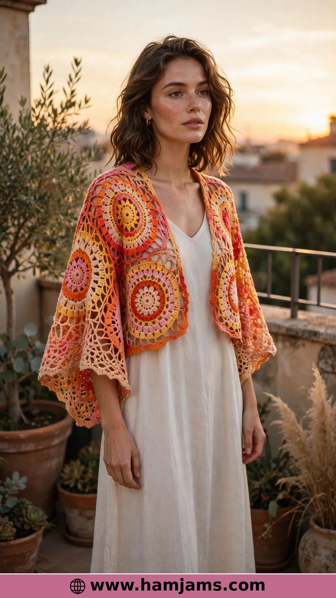 The Mandala Summer Bolero in Sunset Colours