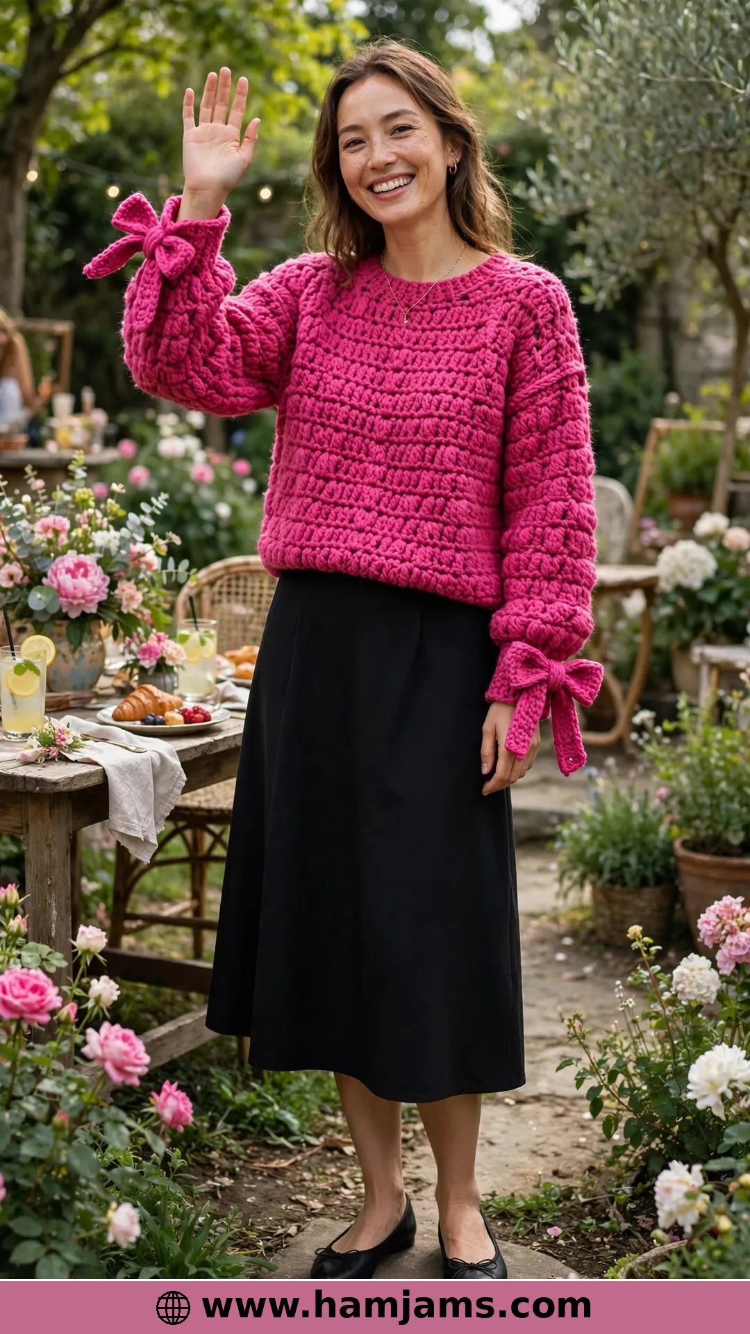 The Florence Sweater with Big Bows on the Cuffs