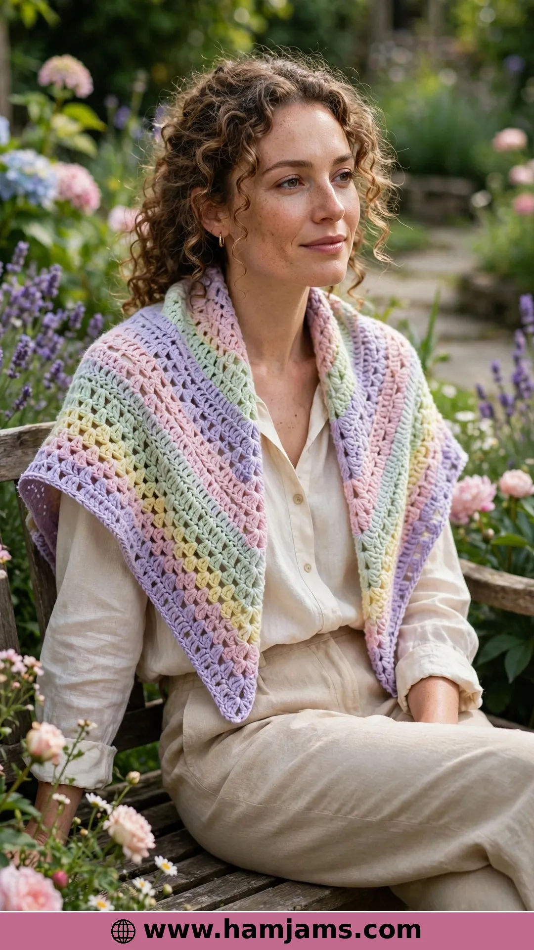 The Brighter Days Shawl in Self-Striping Mandala
