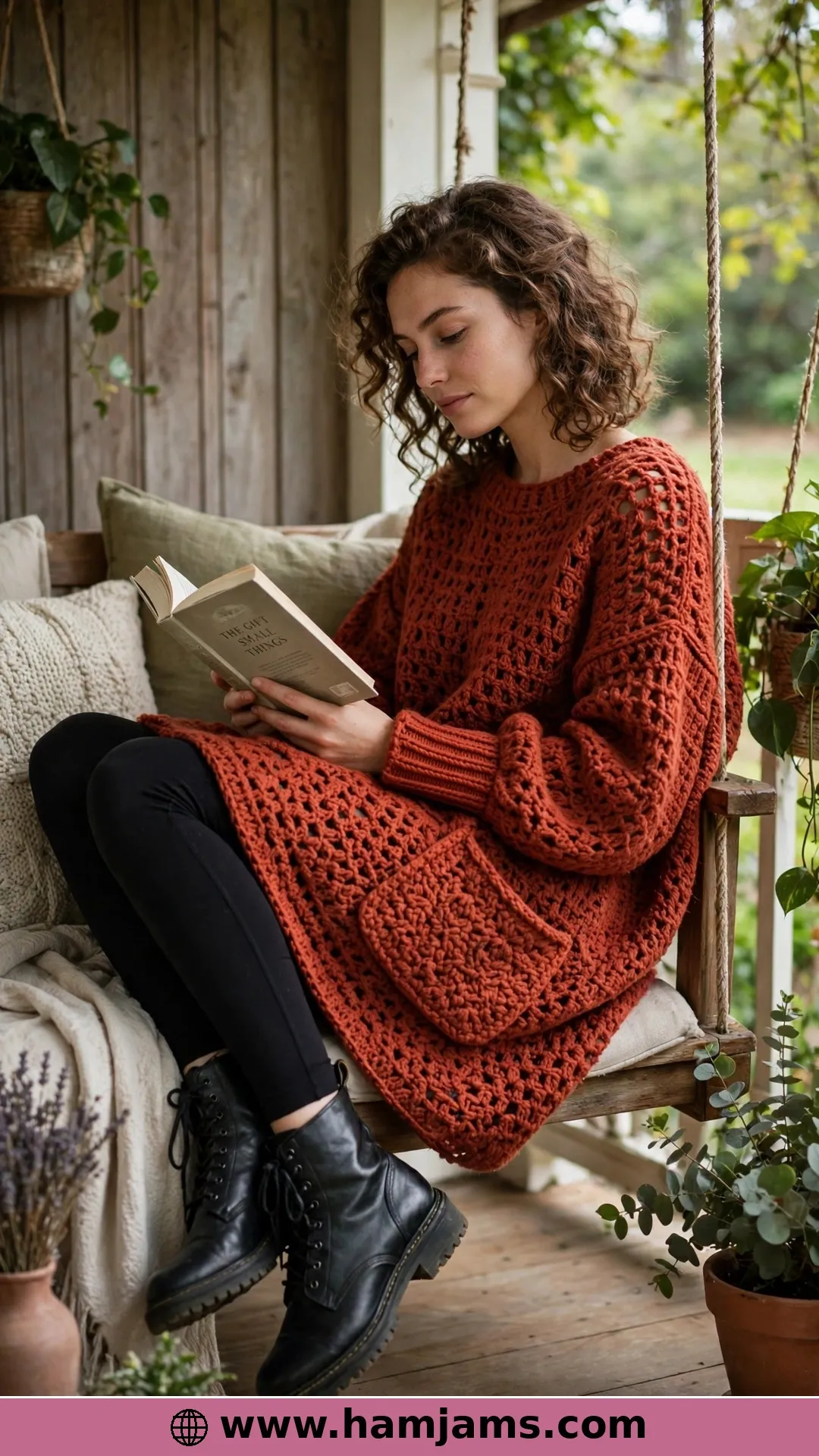 The Slouchy Moss-Stitch Dress with a Kangaroo Pocket