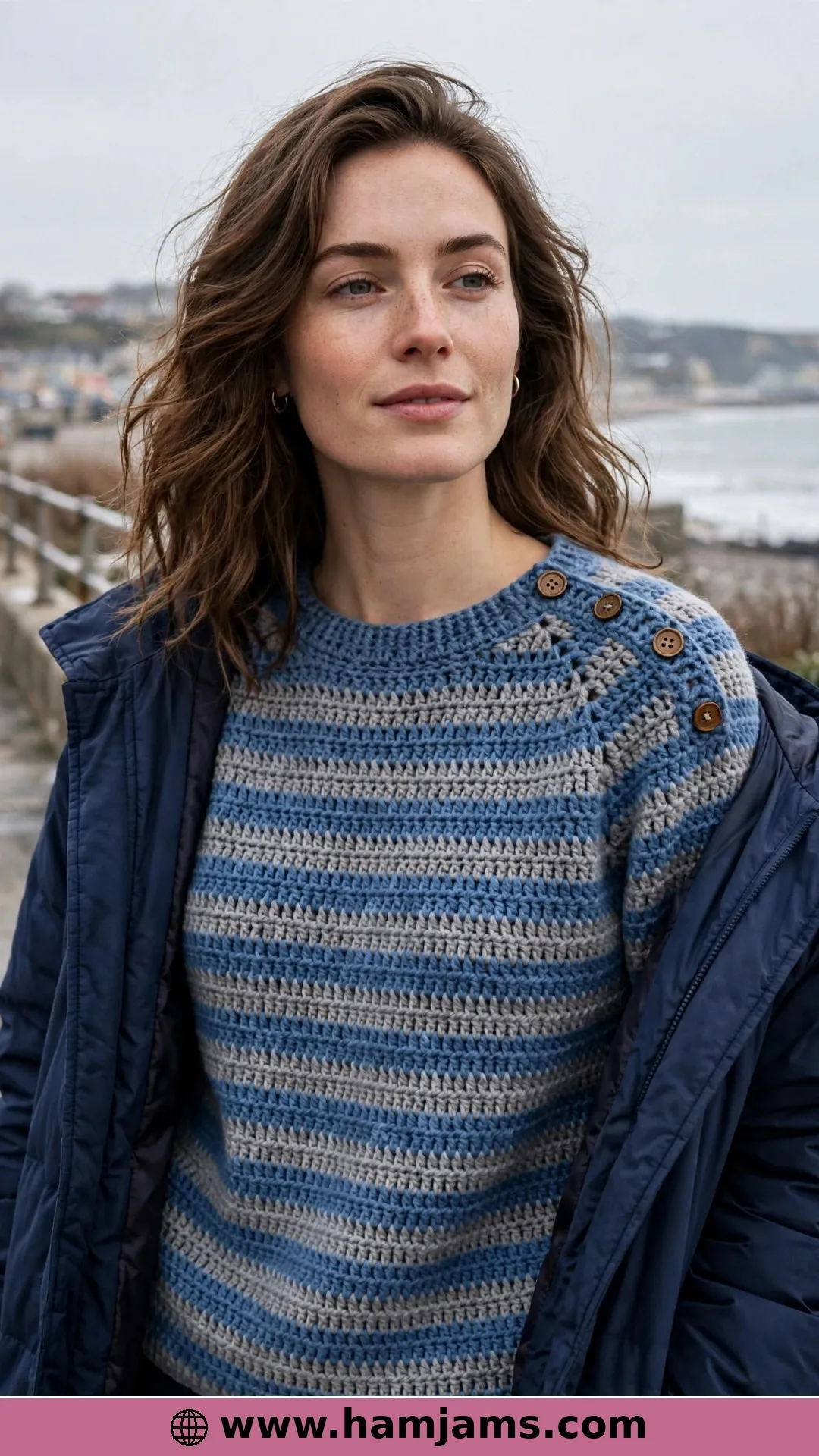 The Striped Top-Down Pullover with the Shaped Waist