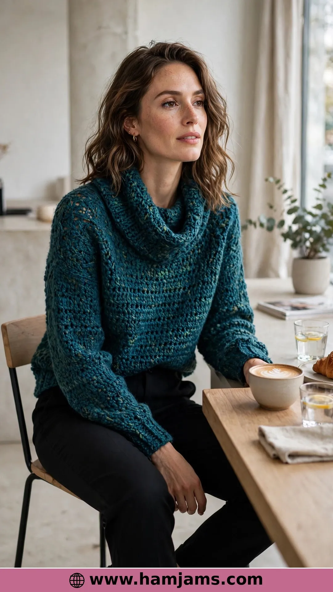 The Merino Cowl-Neck Sweater with Clean, Modern Lines