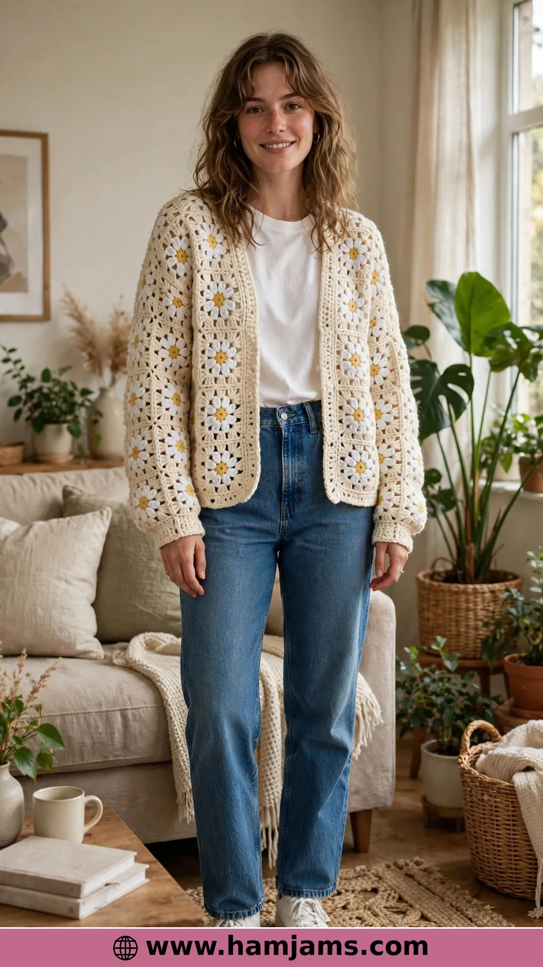 The Daisy-Square Cardigan with the Cosy Slouch