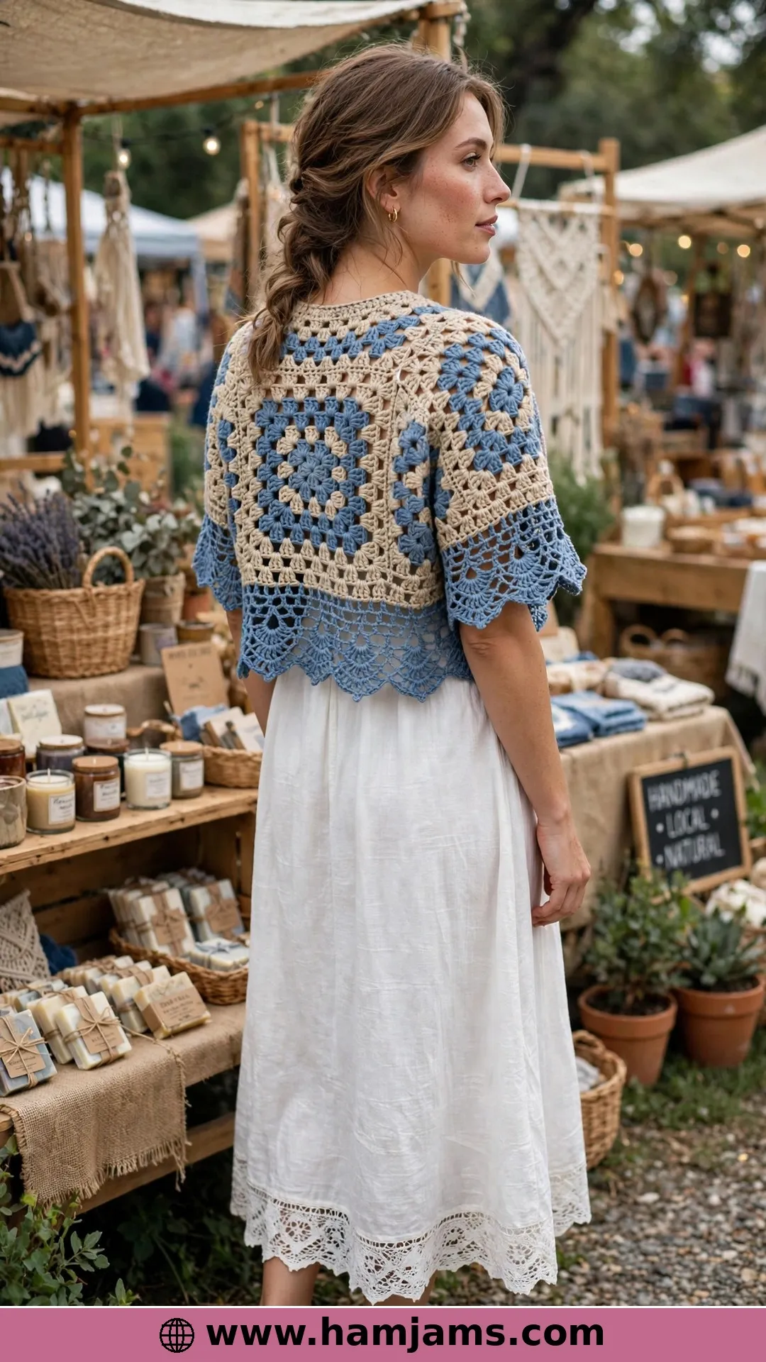 The Square-Back Bolero with the Wide Crocheted Edge