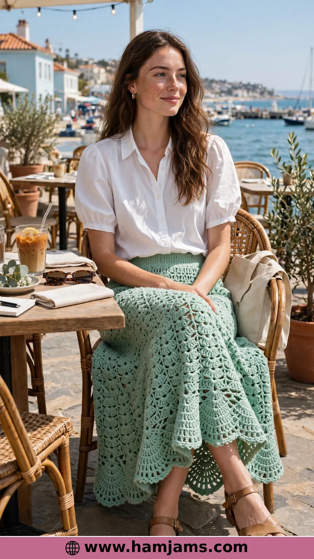 The Sea Shell Skirt with Puffs and a Fan Edge