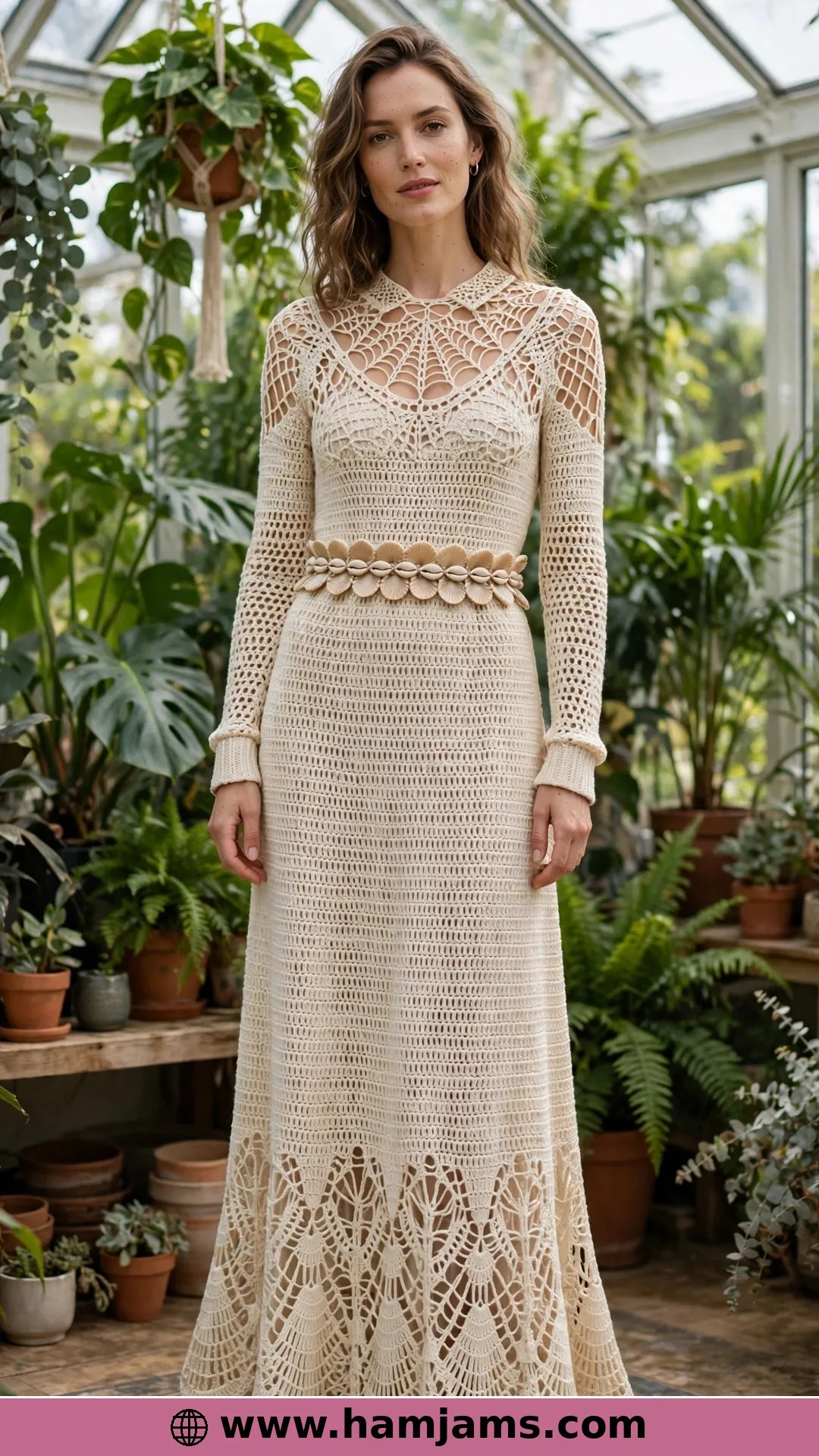 The Spiderweb Yoke Maxi with the Fan-Lace Hem