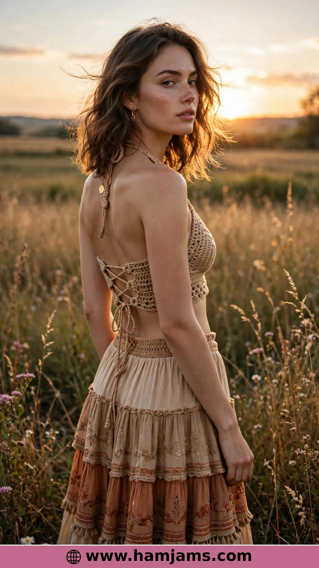 Goldstone Shells and a Lace-Up Back