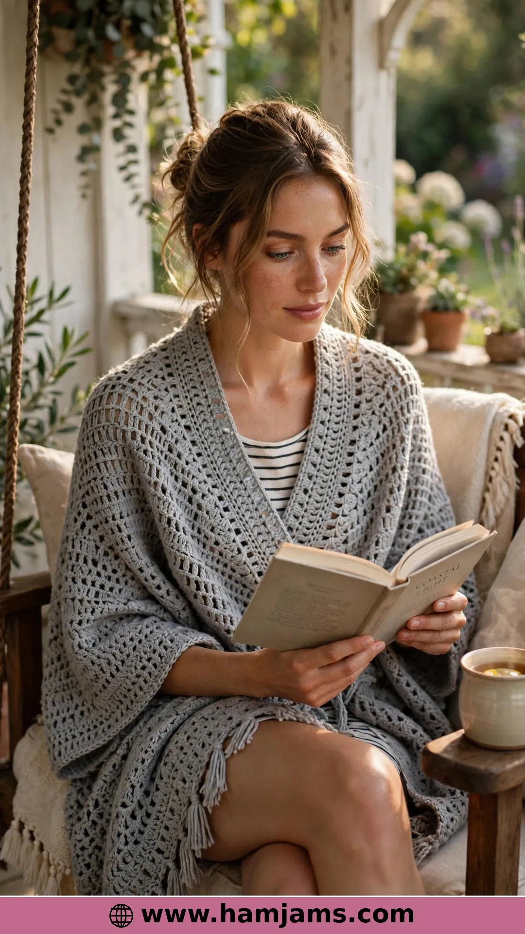 The Soft Grey Herringbone Wrap