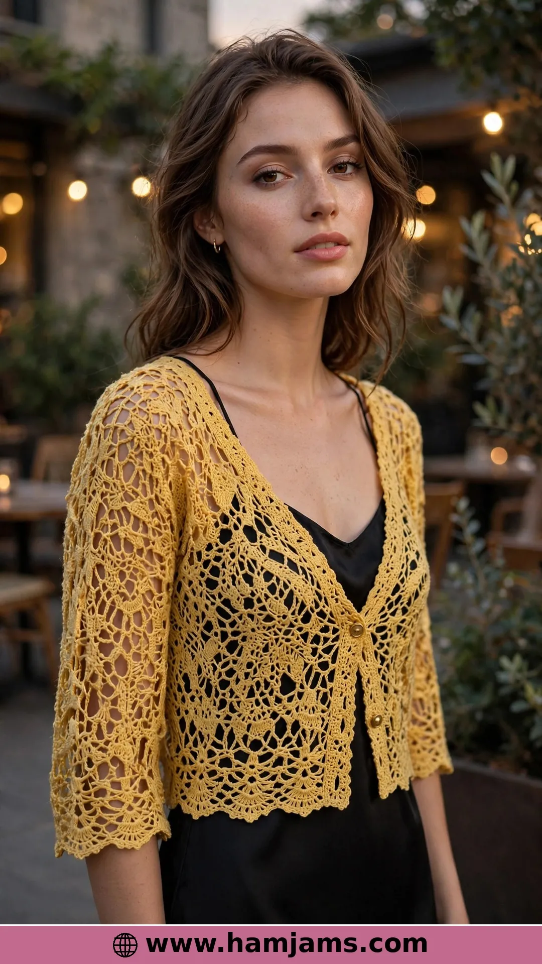 Golden Lace With Two Sweet Buttons