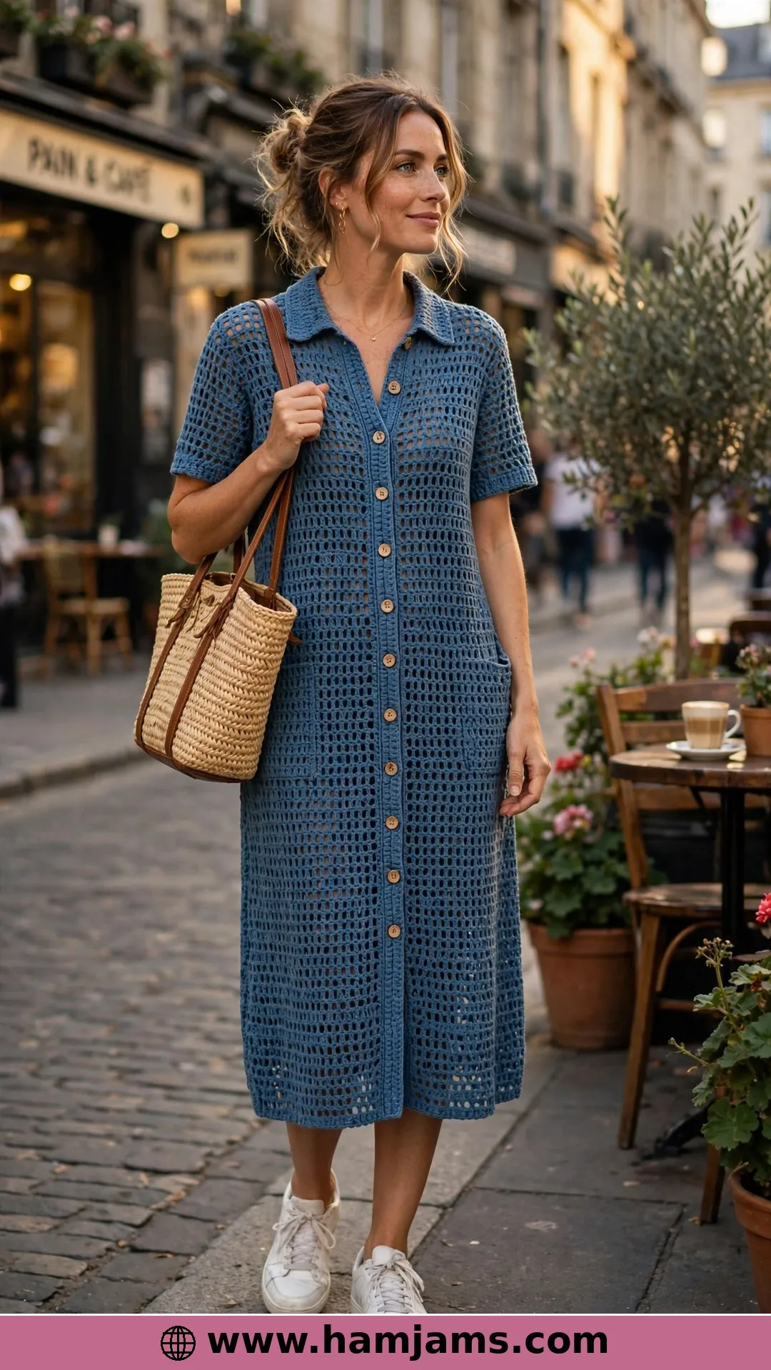 The Indigo Midi Dress in Denim-Look Yarn