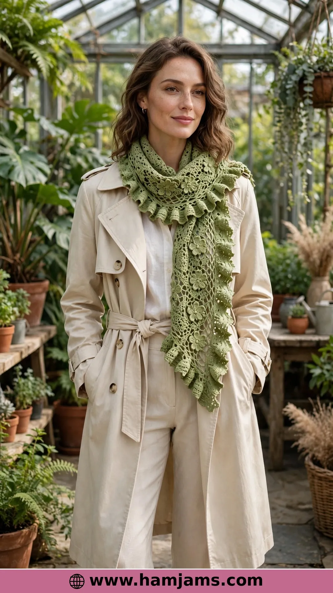The Buttercream Scarf with the Ruffles and Blooms