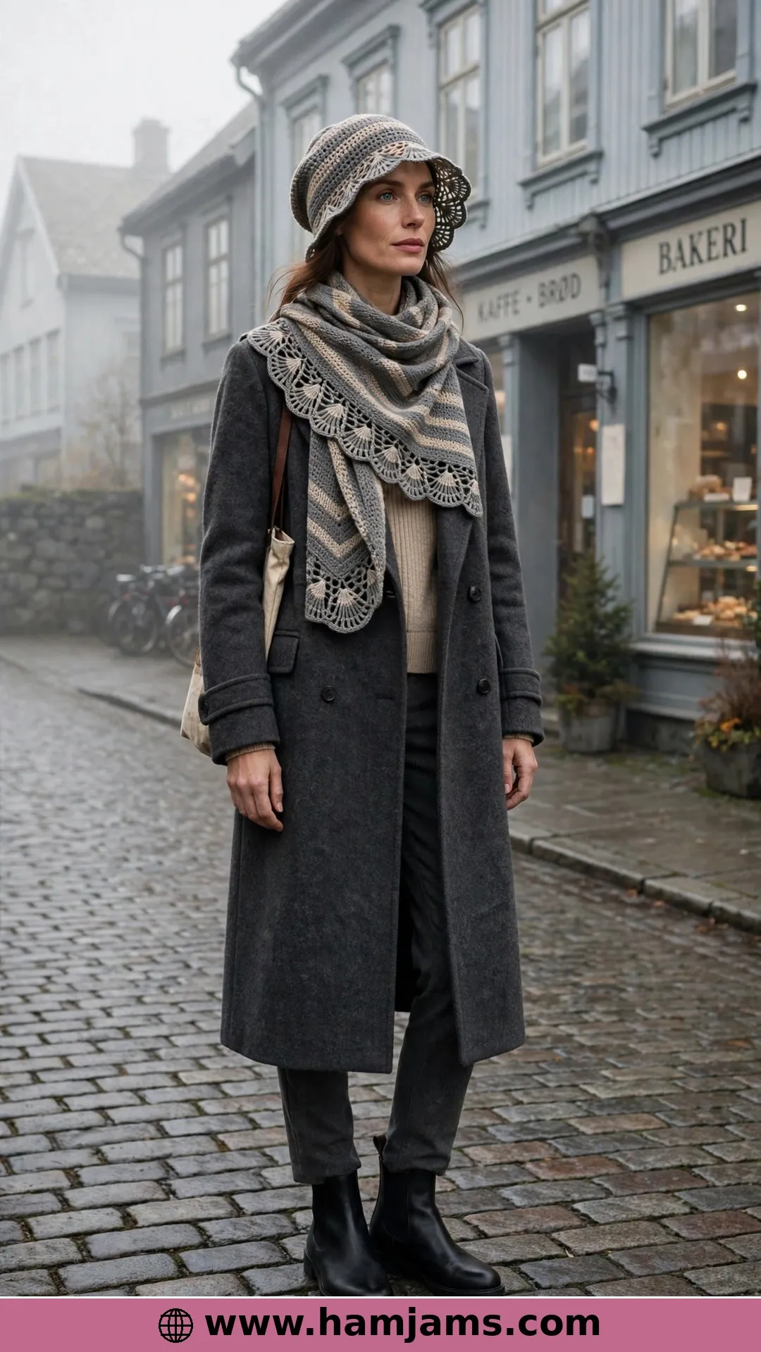 The Winter Fanfare Hat with the Striped Fan Pattern