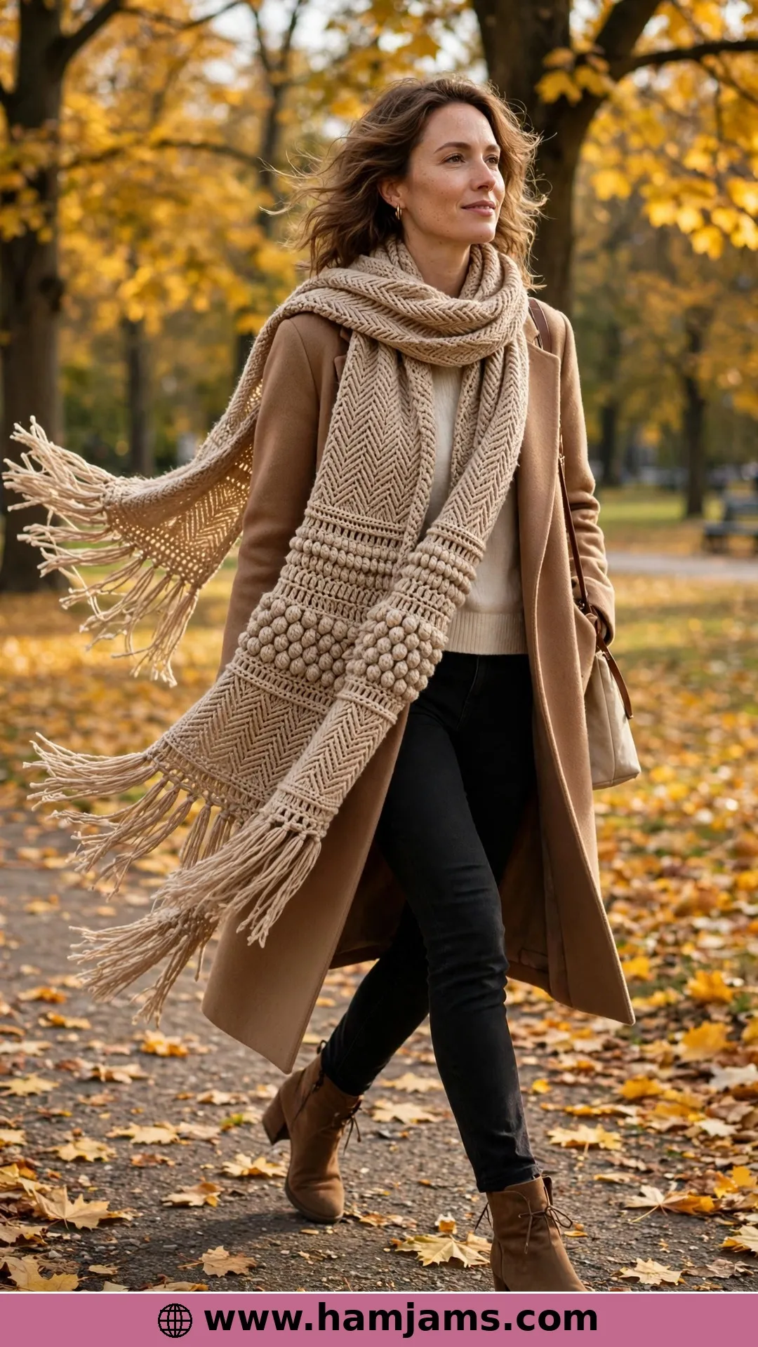 The Dreamy Scarf with the Herringbone Stripes and Long Fringe