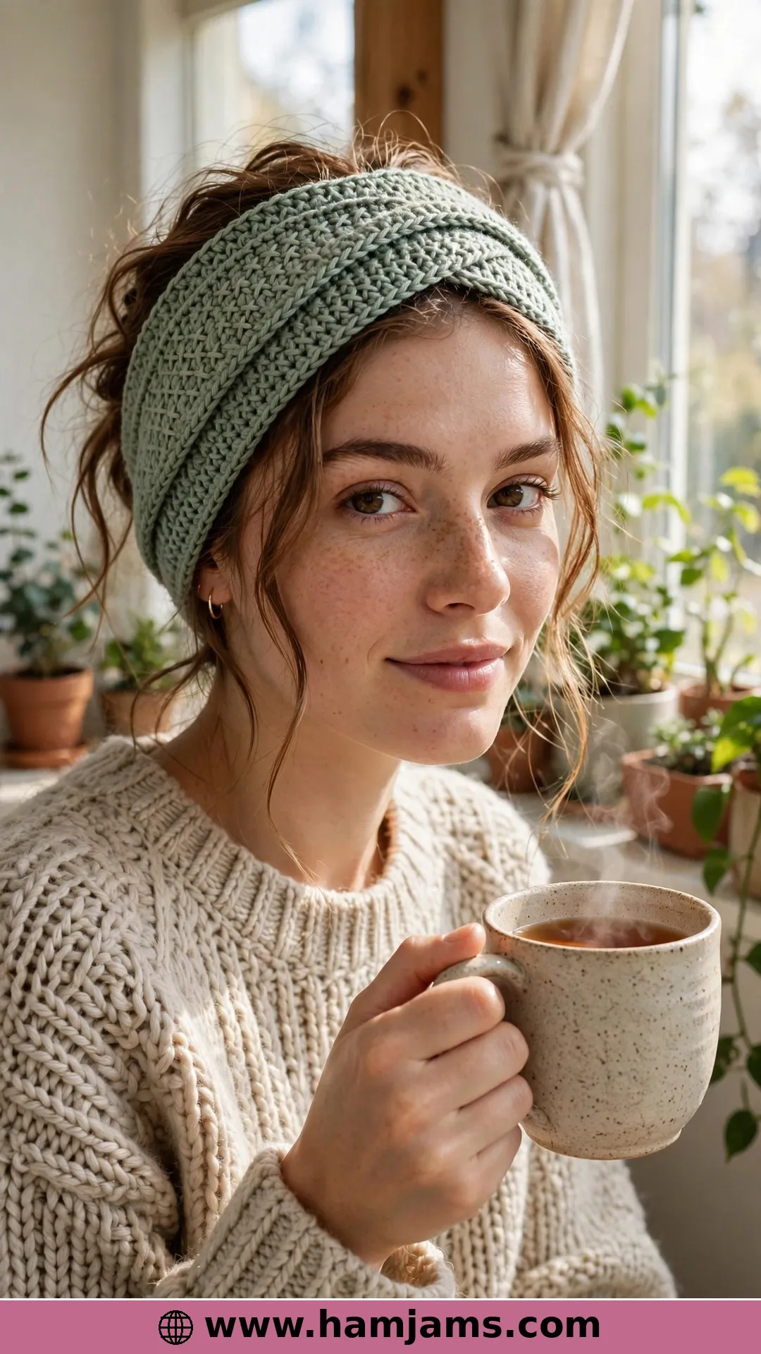 The Double-Layer Trinity Ear Warmer with the Crossed Stitches