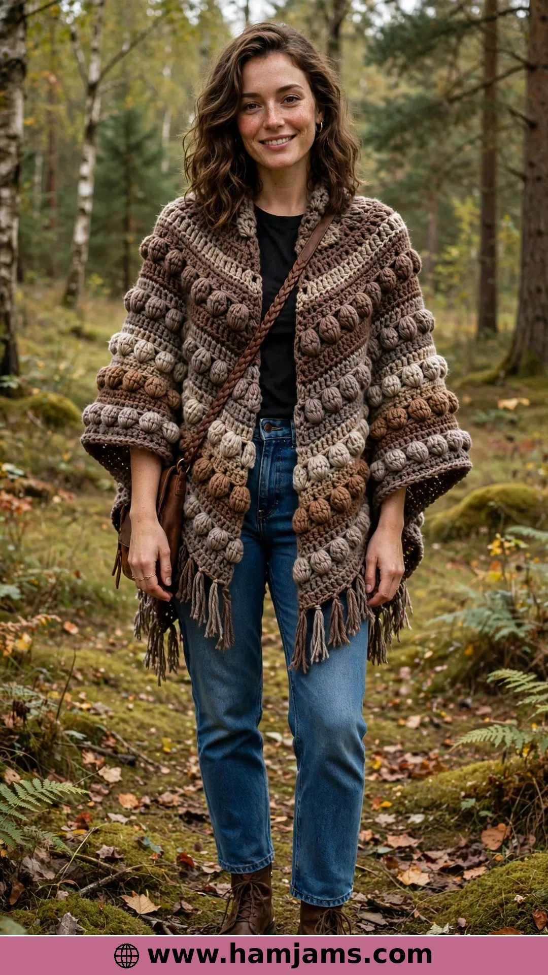 The Mandala Cake Poncho with Puff-Stitch Texture