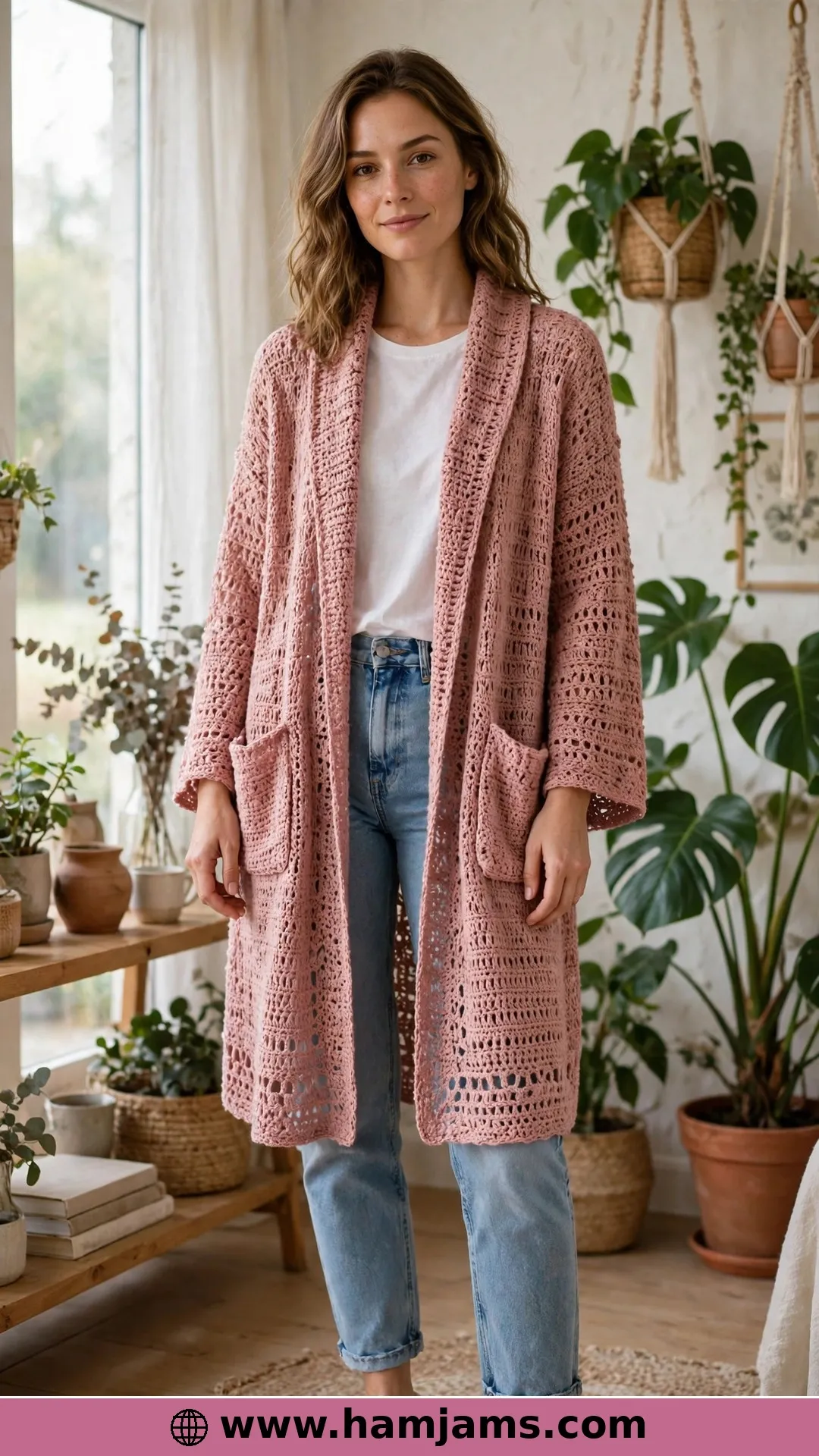 Dusty-Pink Drapey Cardigan