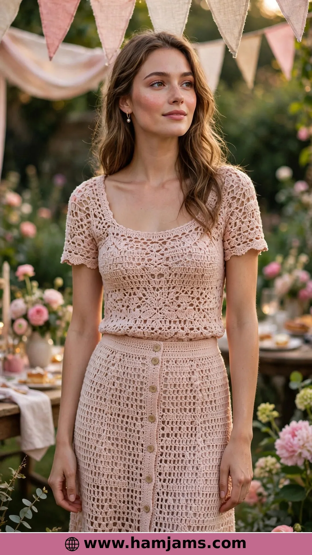 The Blush Cameo Skirt and Top Set