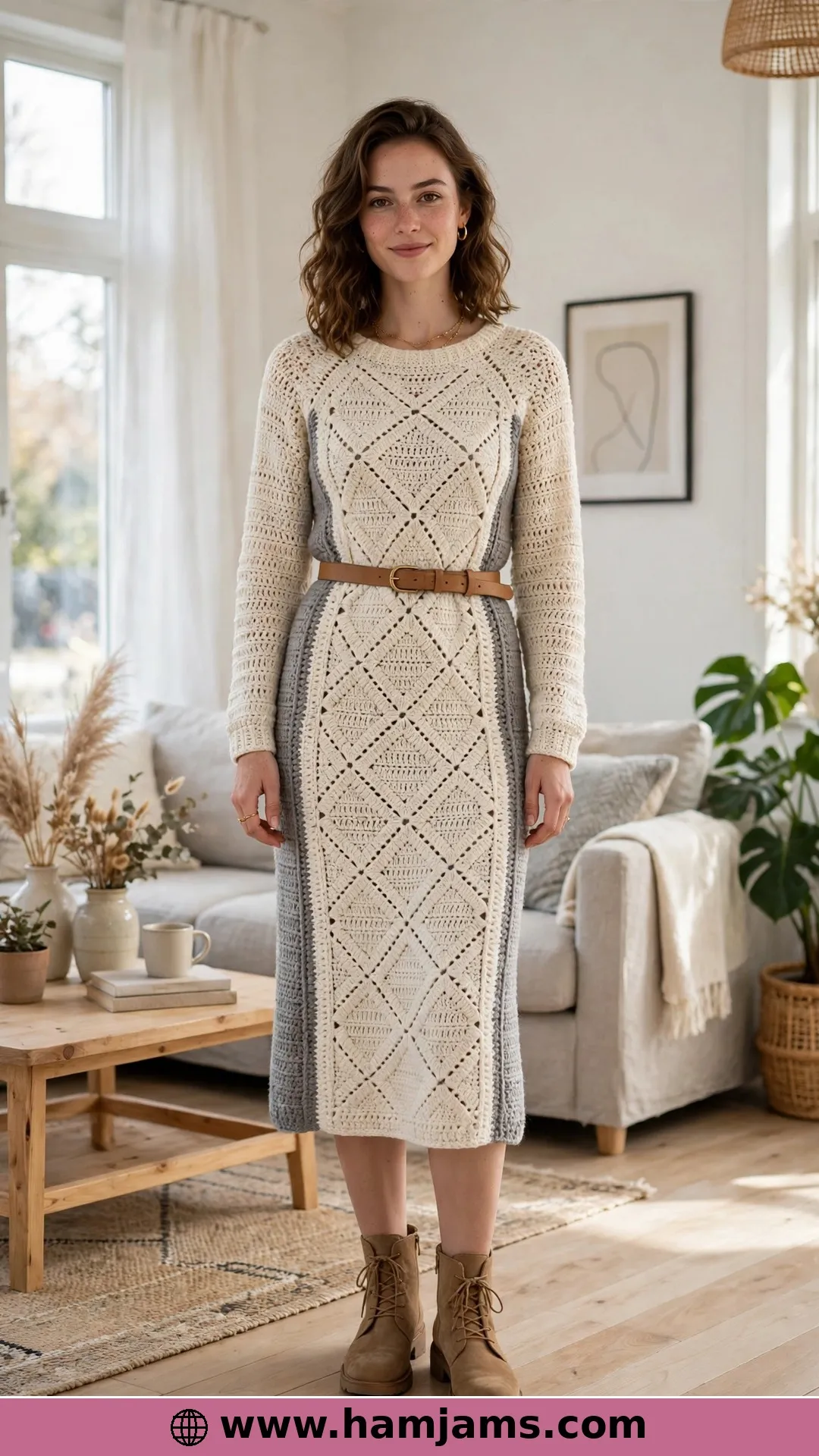 The Cream-and-Grey Two-Tone Dress