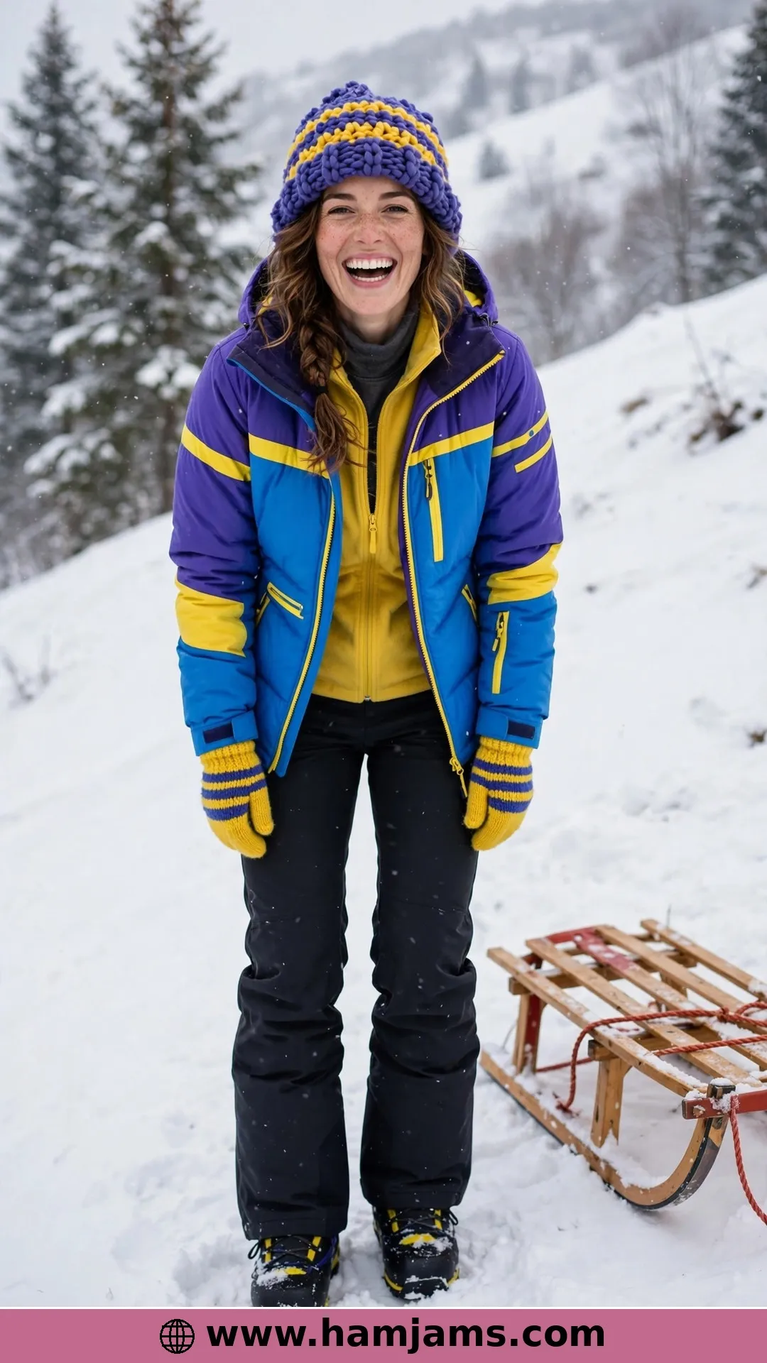 The Awesome Winter Hat in Bold Blue and Yellow Stripes
