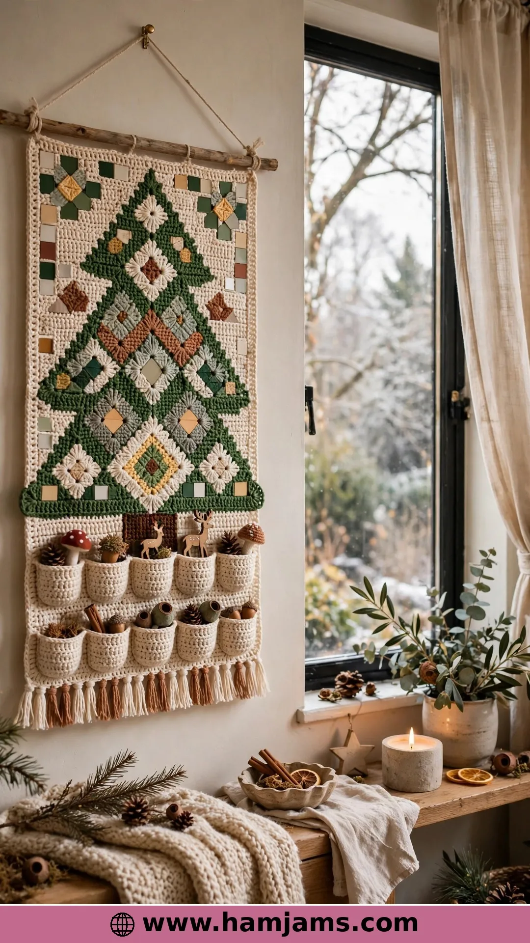 A Woodland Mosaic Tree With a New Decoration Every Day