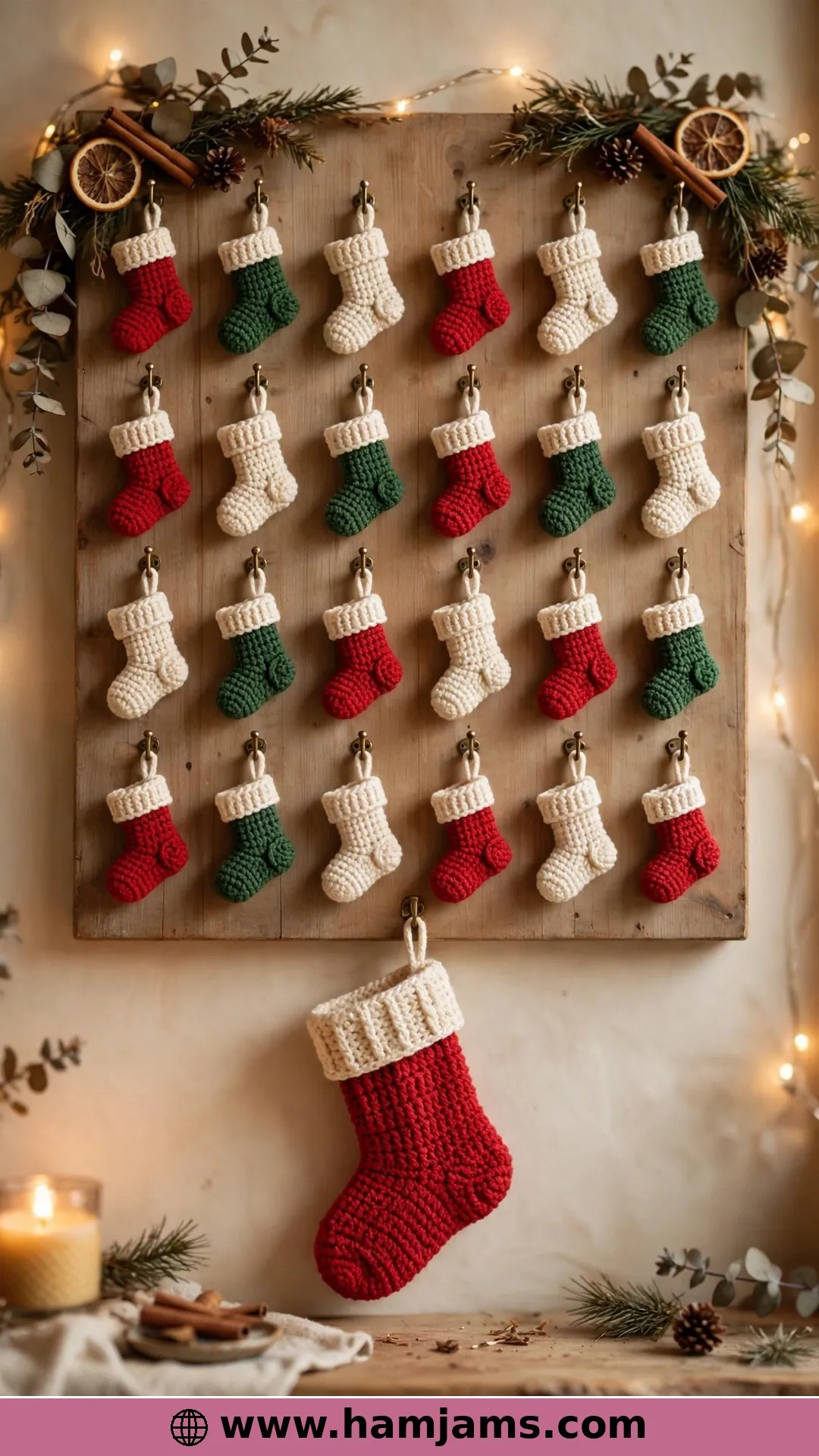 Twenty-Four Mini Stockings and One Big Christmas-Day One