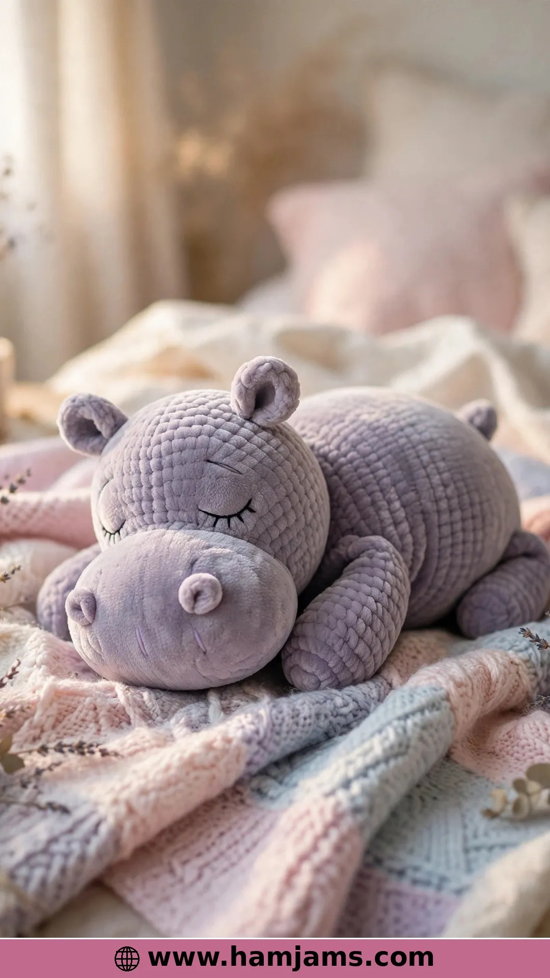 A Squishy Hippo in Velvet Yarn