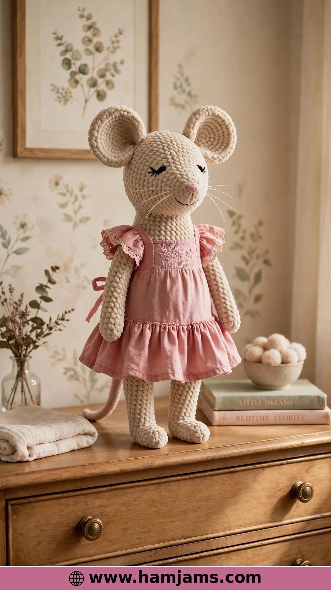 A Chenille Mouse in a Little Dress