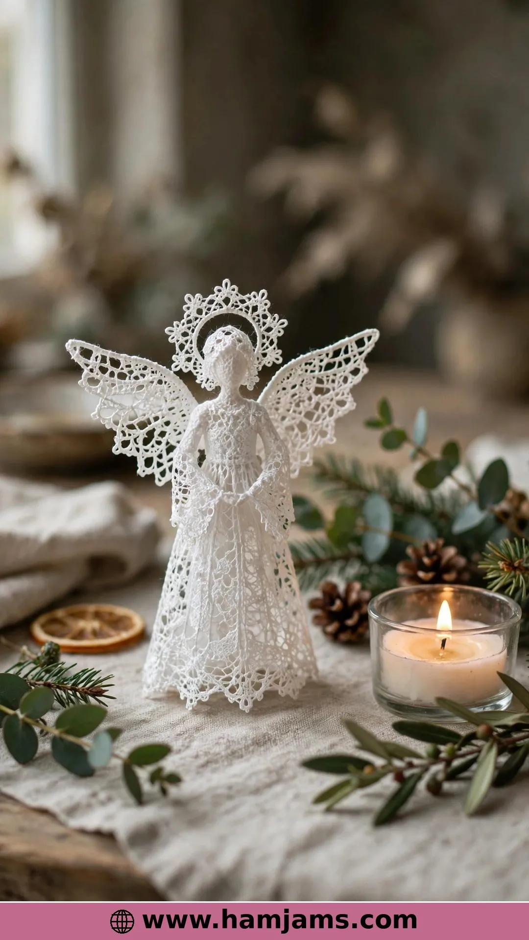 A Thread Lace Angel, Shaped Over a Cone