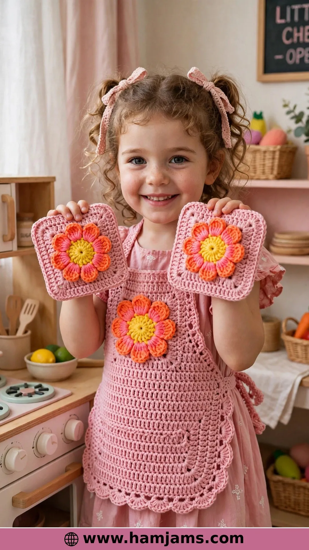 A Little Flower Apron Set for Your Smallest Helper