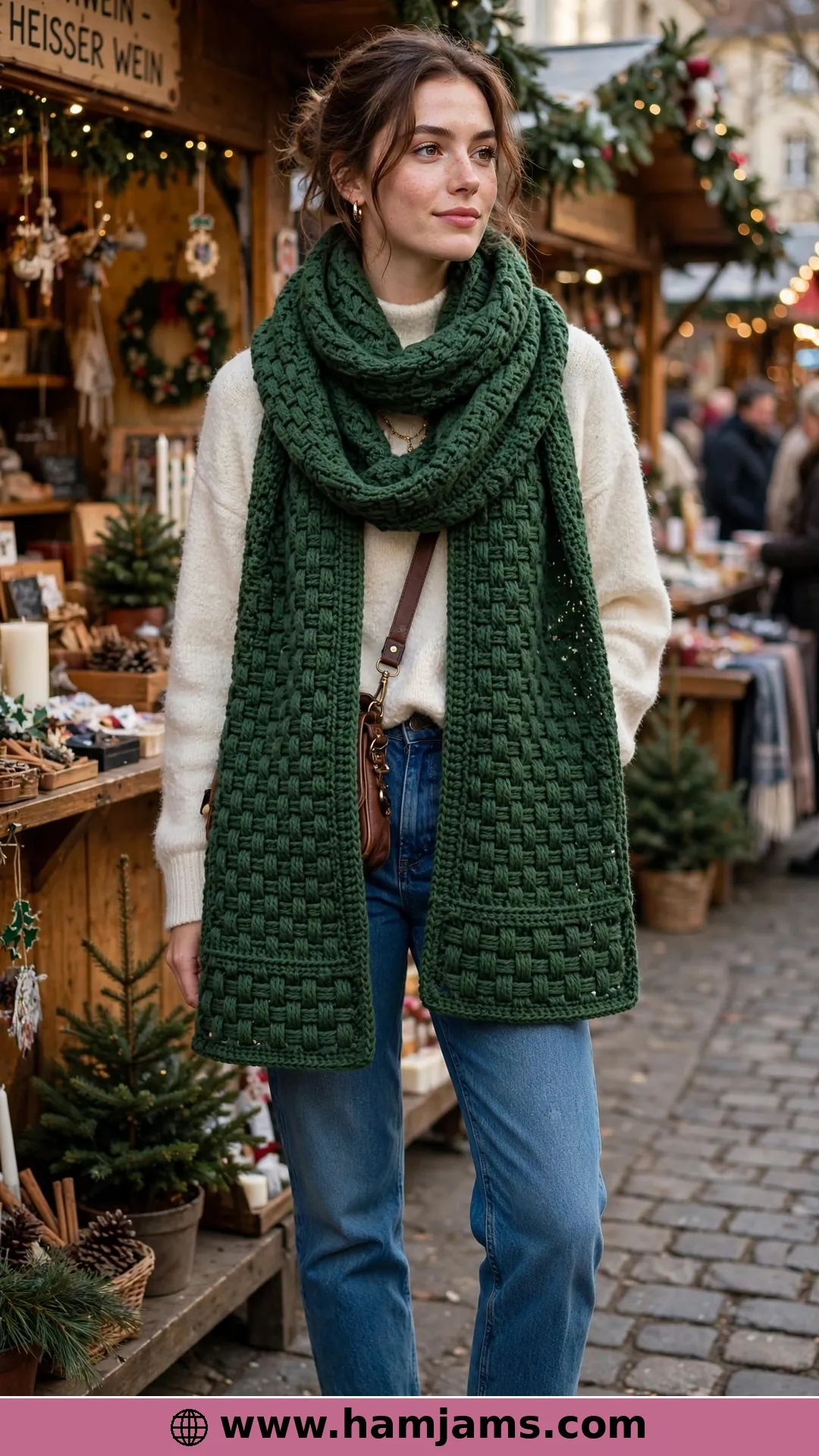 The Charity Scarf with the Woven-Look Border