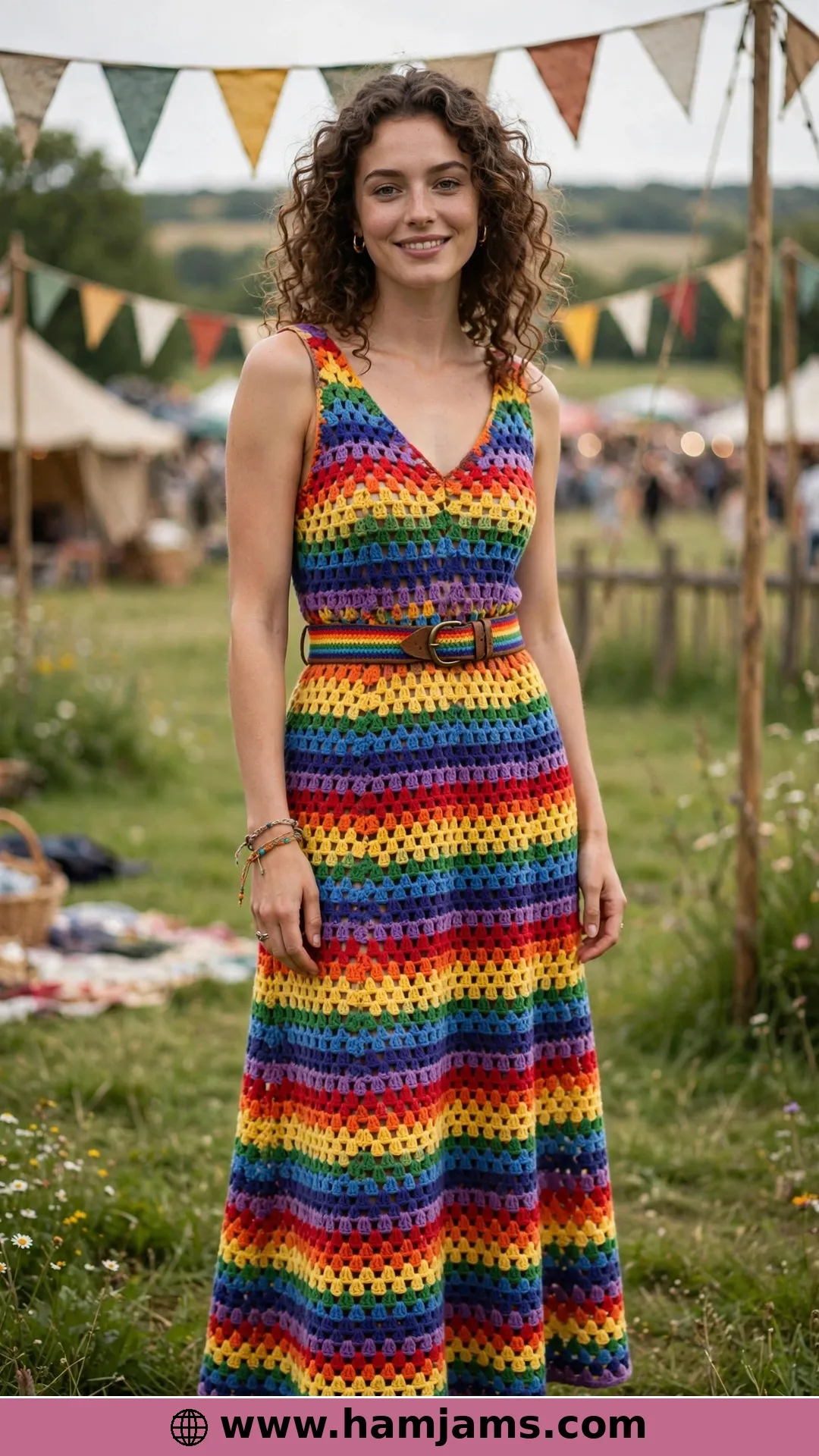 The Rainbow Granny Dress with the Optional Hood