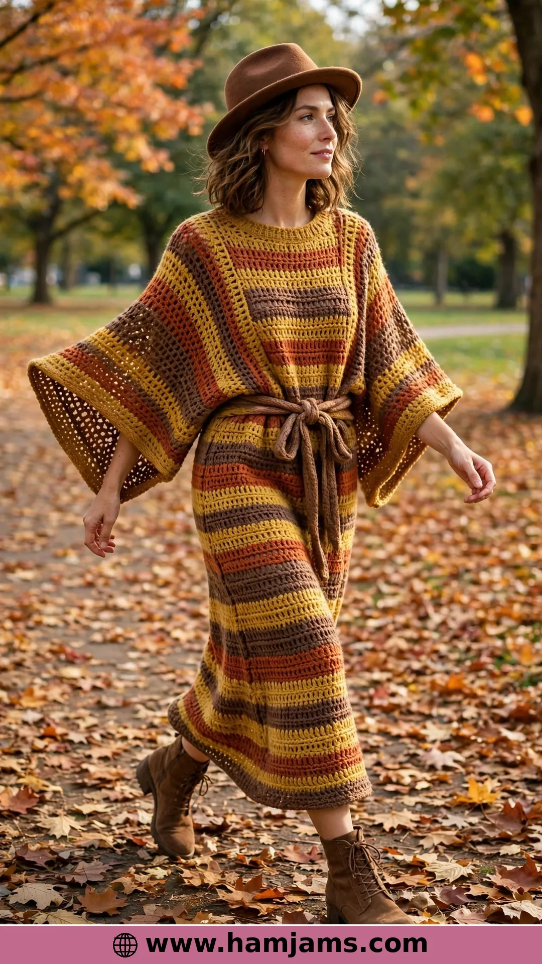 The Autumn Stripes Dress with a Tie Waist