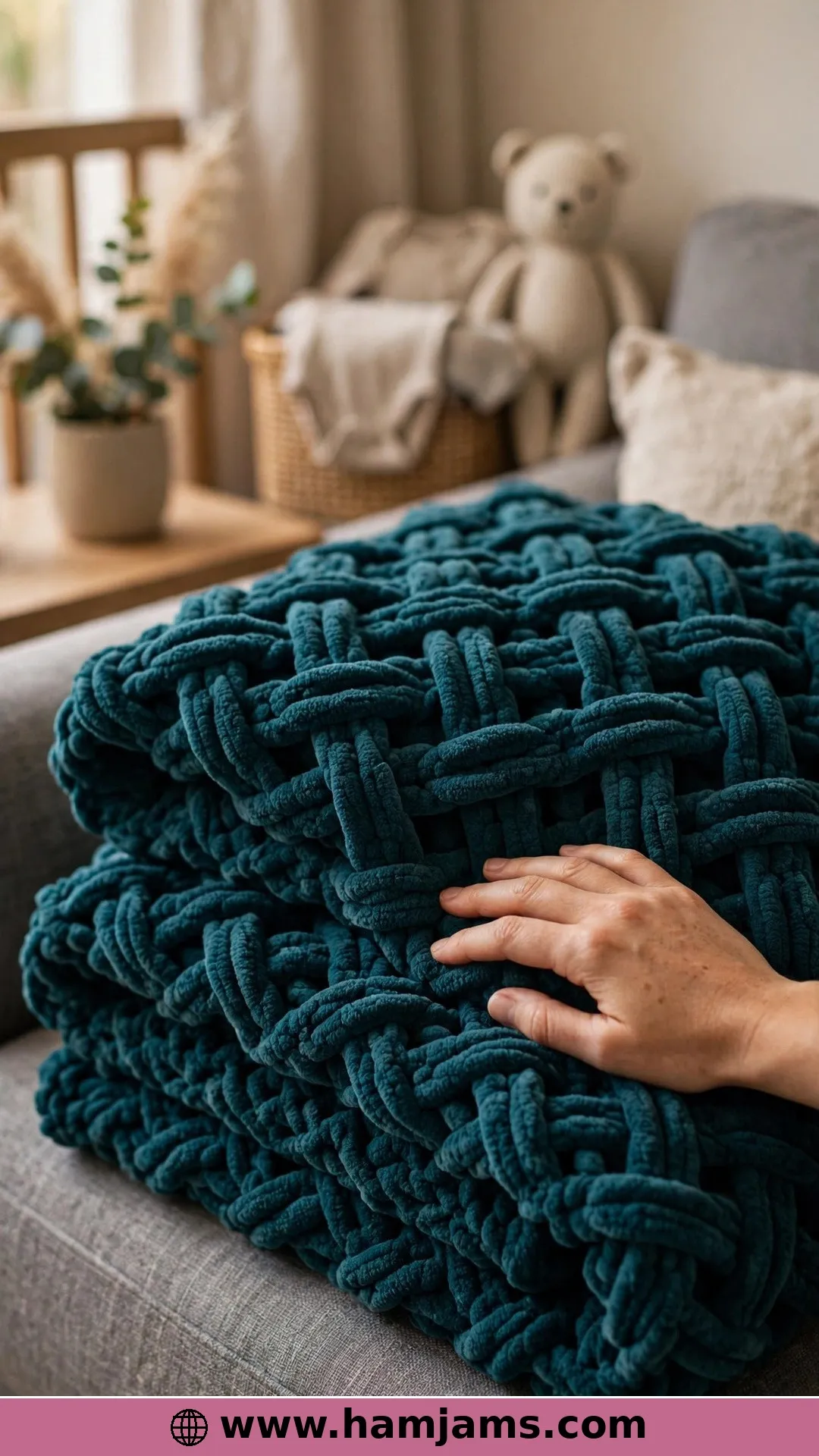 A Big, Bold Basketweave in Recycled Chenille