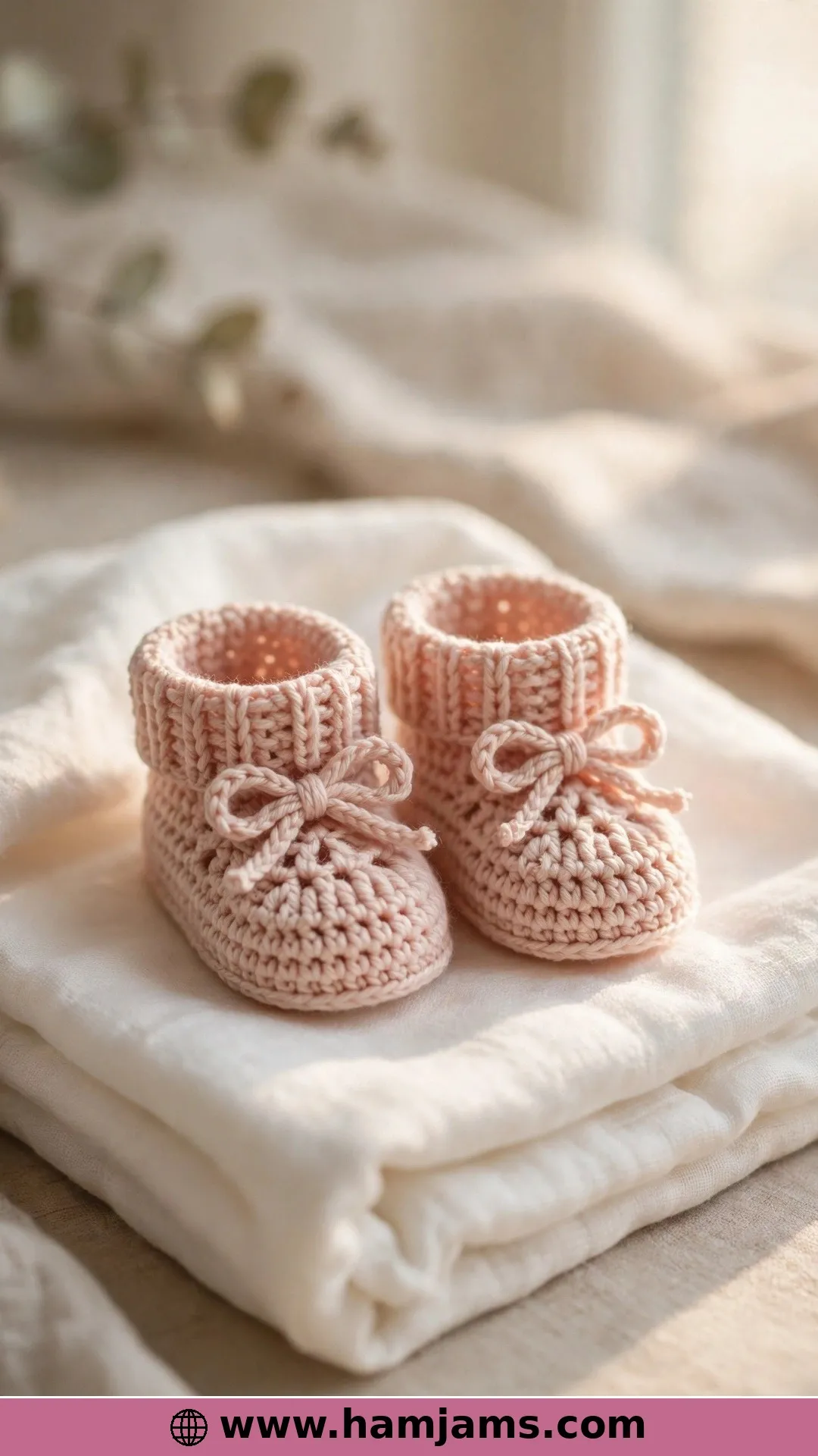Simple Newborn Boots With a Bow