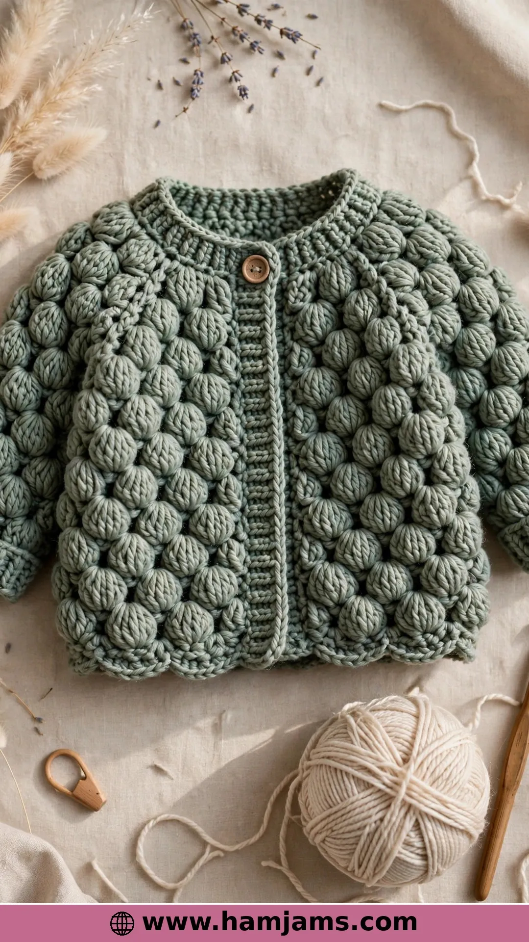 Puff Stitches and a Single Button