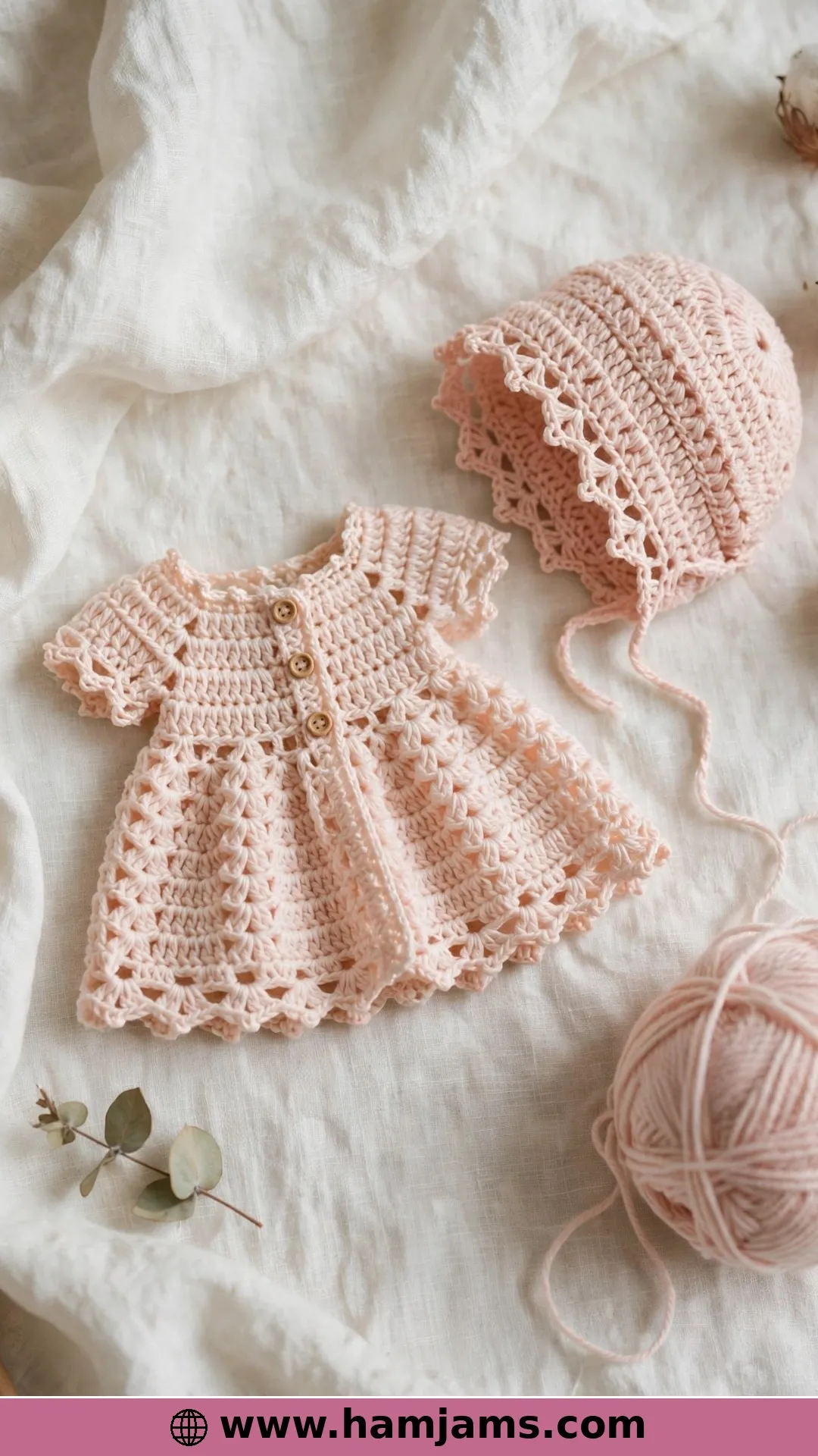 The Tiniest Set of All: Preemie Dress and Bonnet