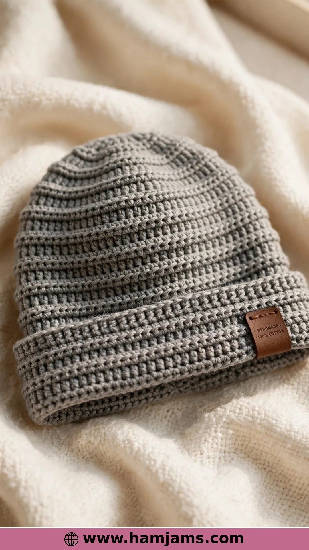 A Sideways Beanie in Soft Cotton
