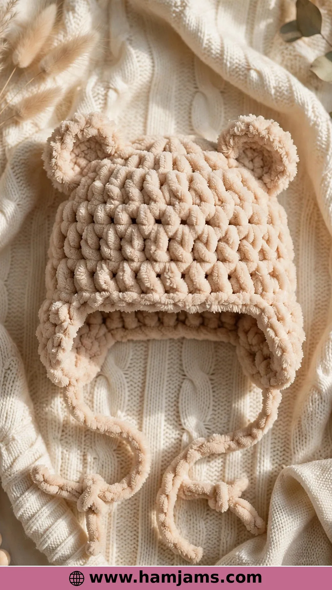 Bear Ears and Earflaps in Fluffy Chenille