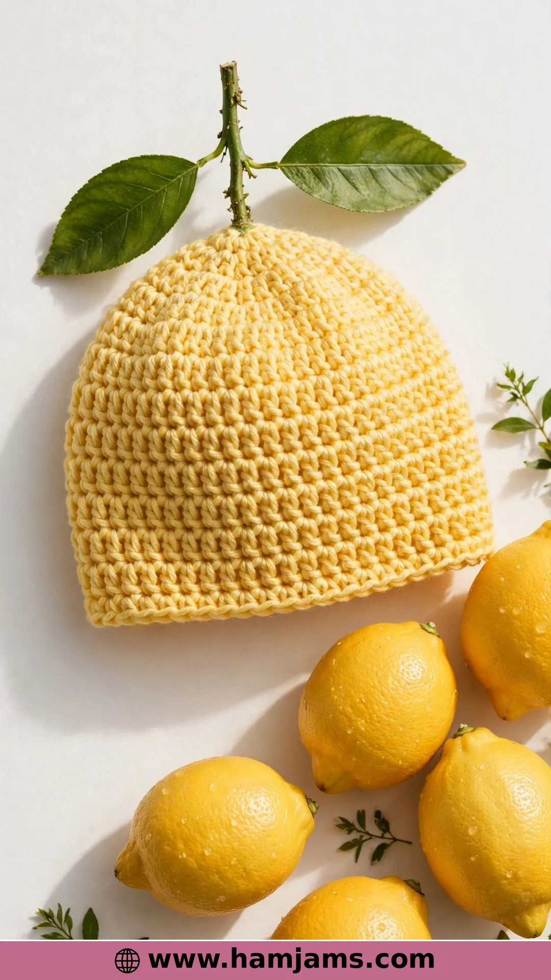 A Little Lemon With Two Green Leaves