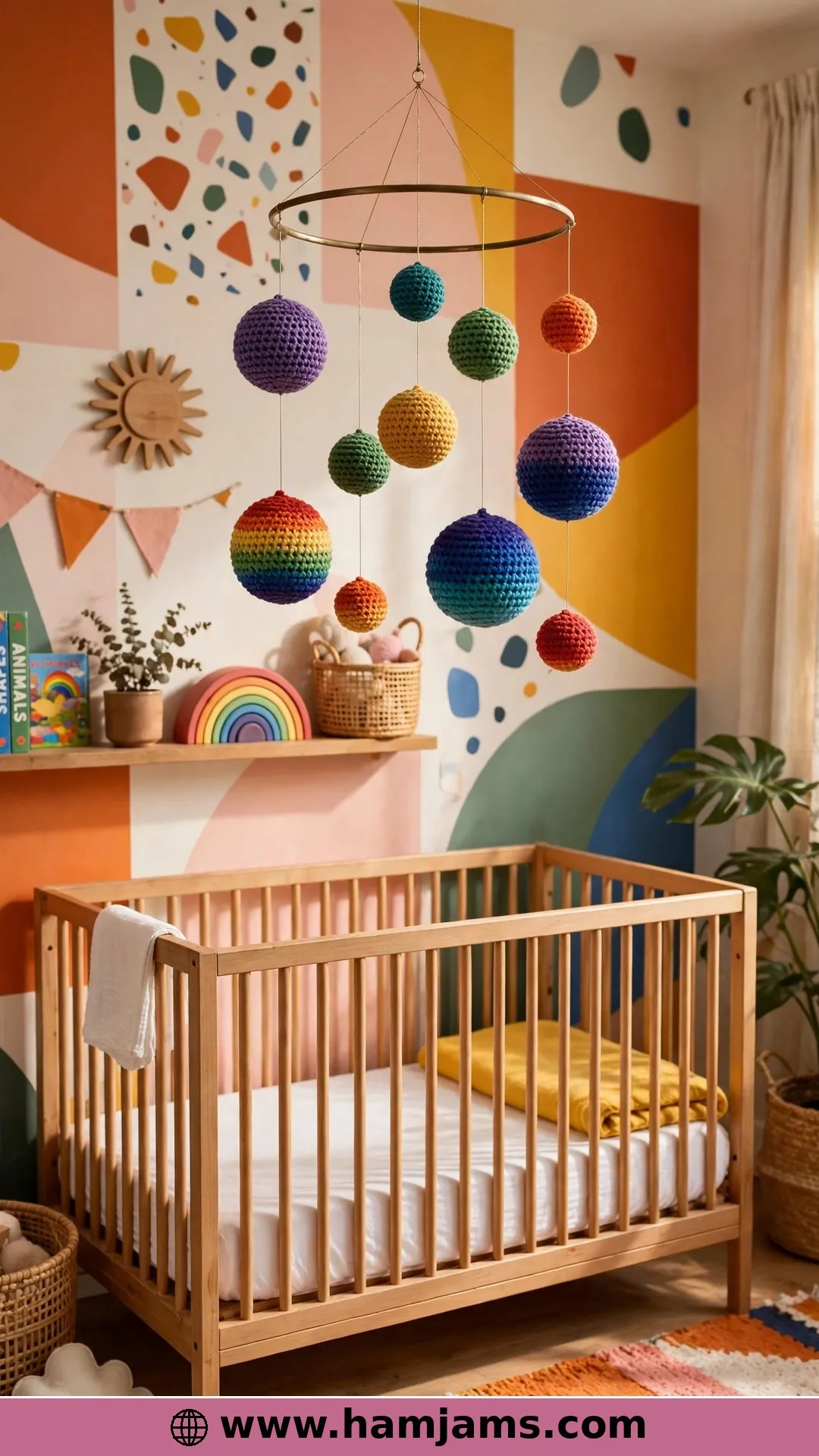 Rainbow Scrap-Yarn Balls on Memory Wire