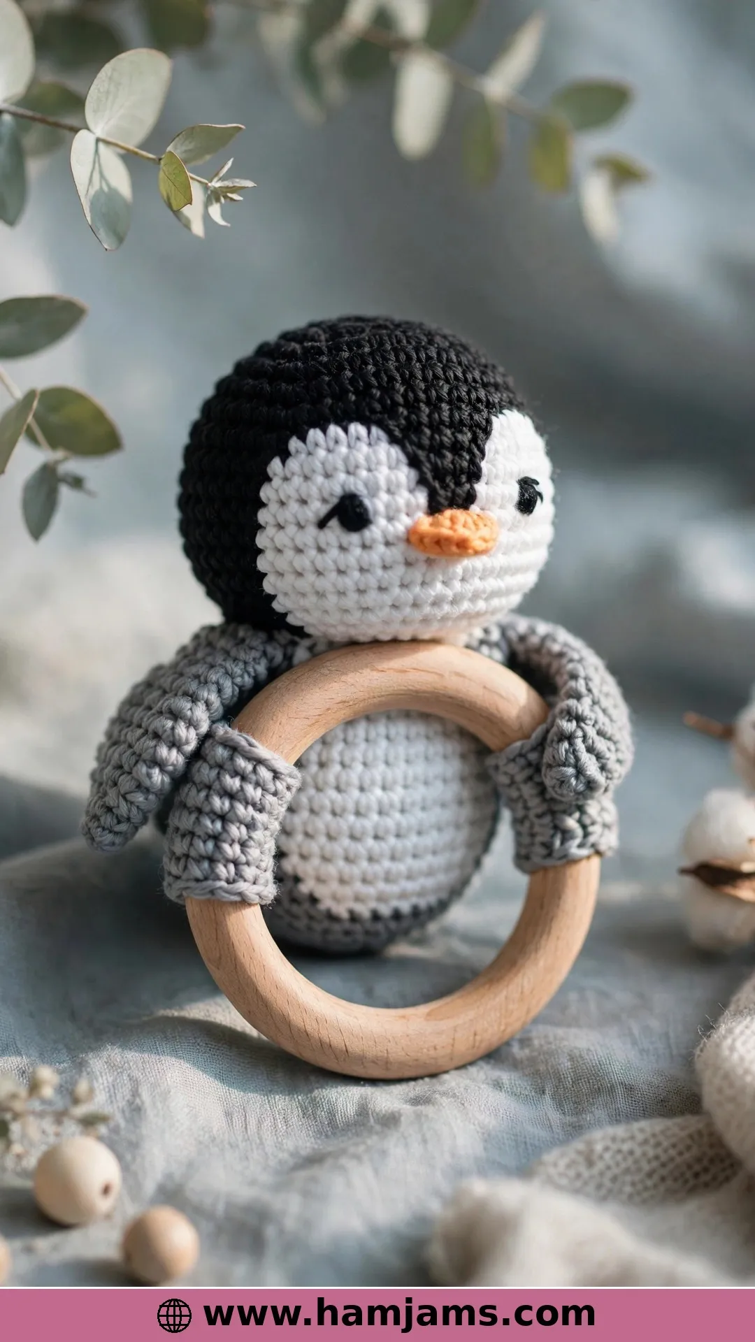 A Penguin Rattle With a Jingle Bell Heart