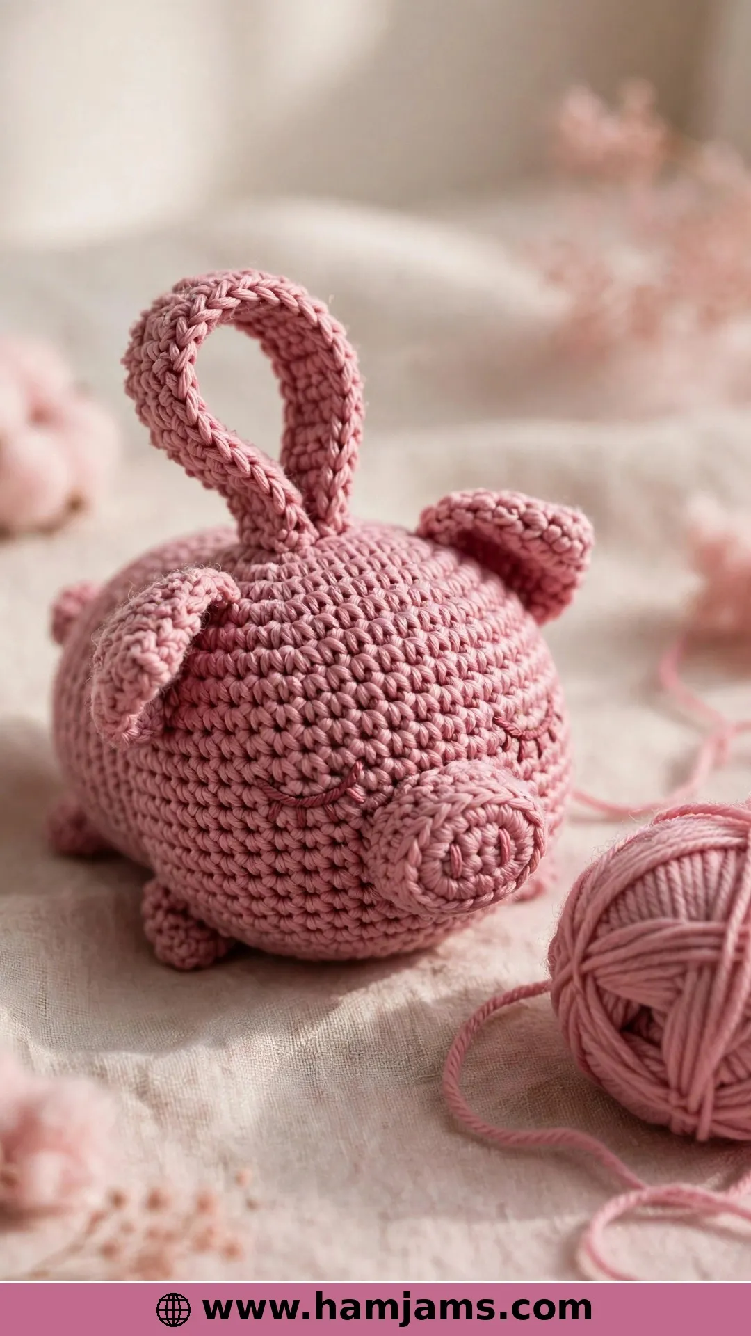A Berry-Pink Pig With Sleepy Eyes