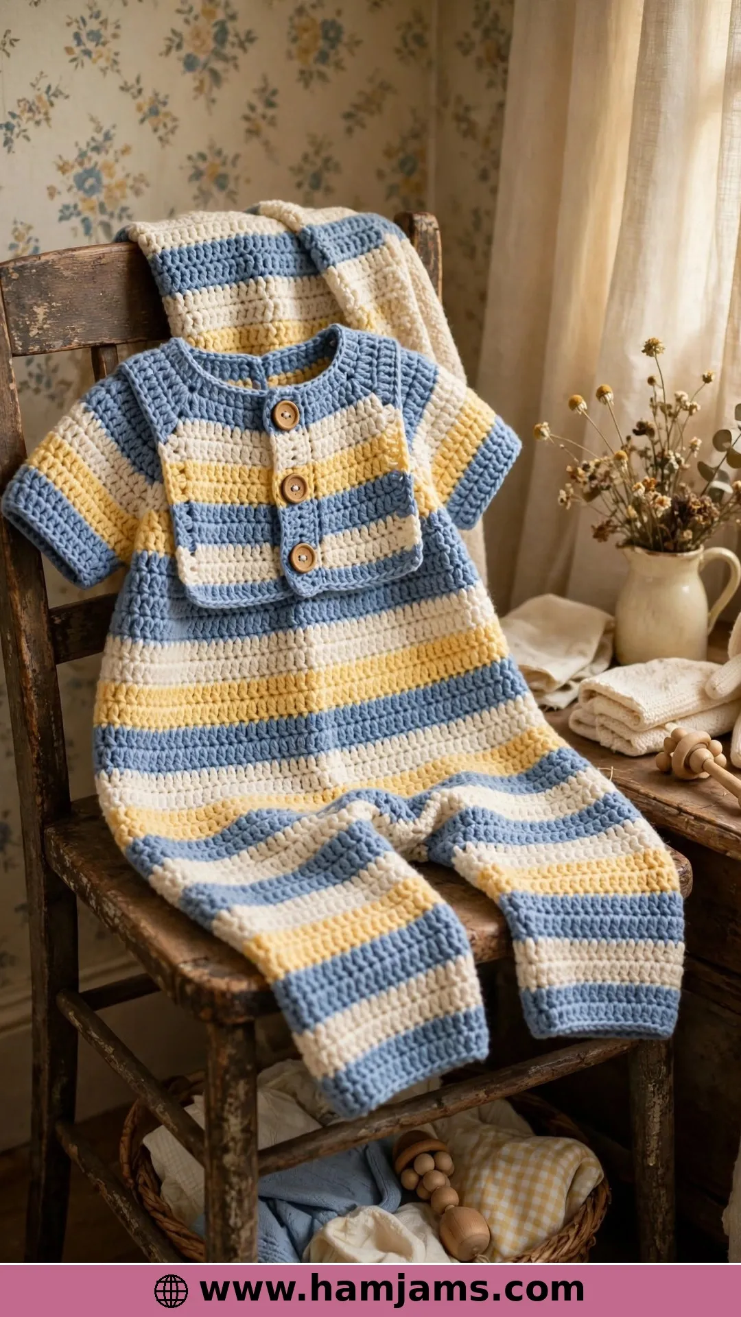 Vintage Stripes With a Buttoned Bib