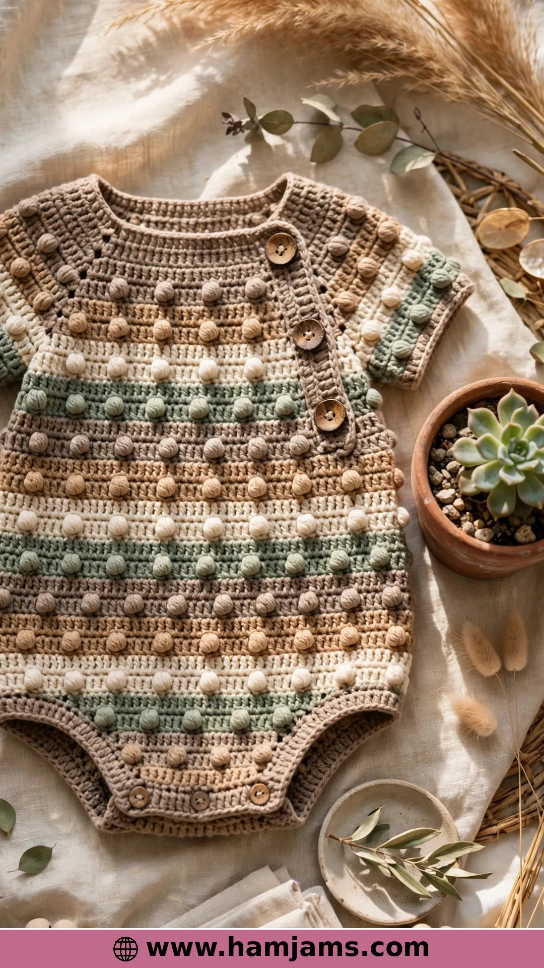 Boho Stripes and Coconut Buttons