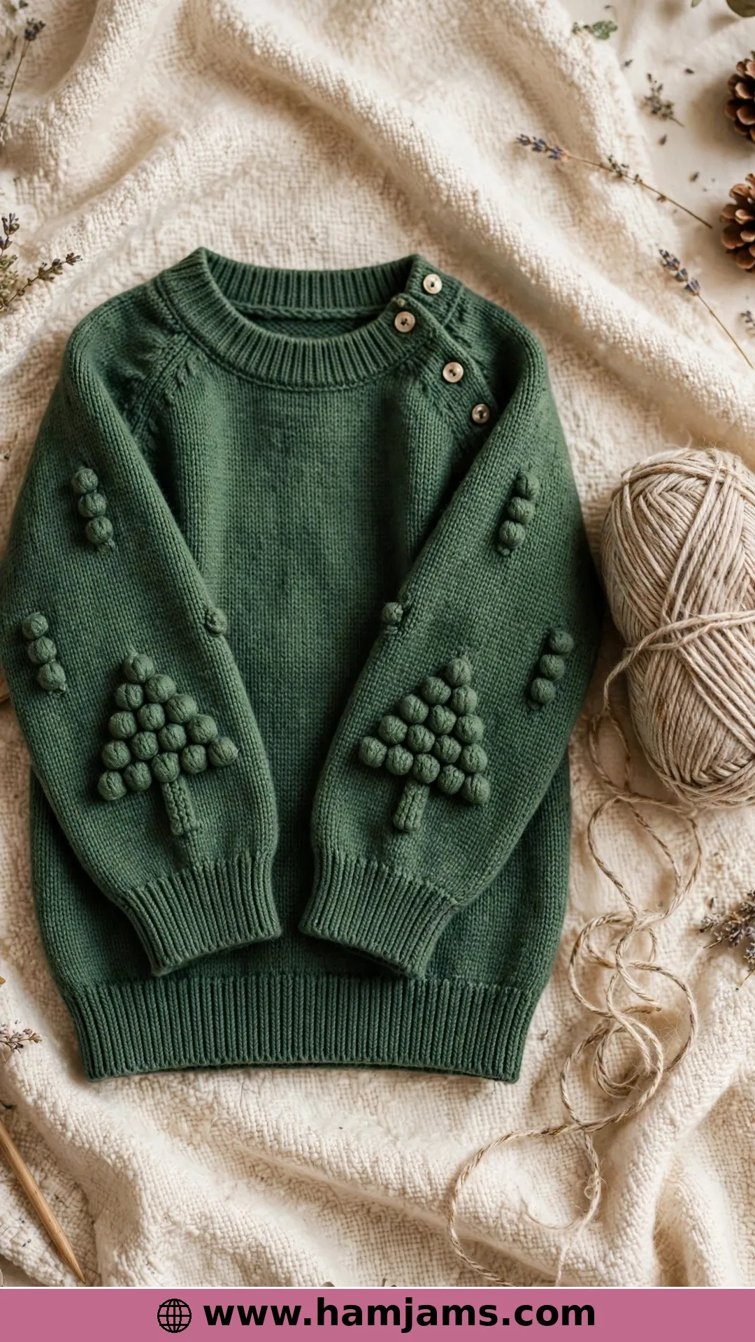 Bobble Trees on the Sleeves