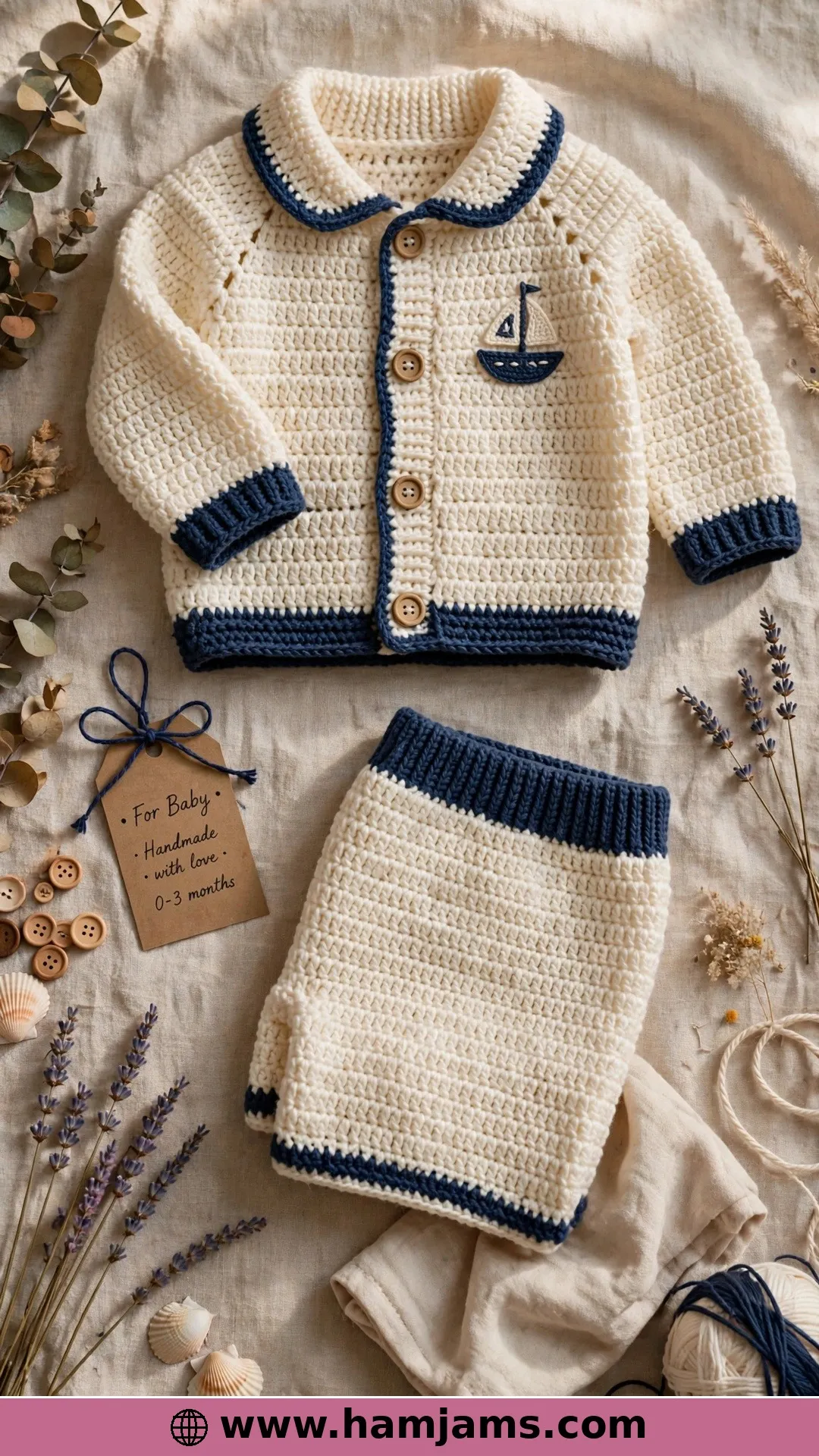 A Sweater and Pants Set With a Boat on Board