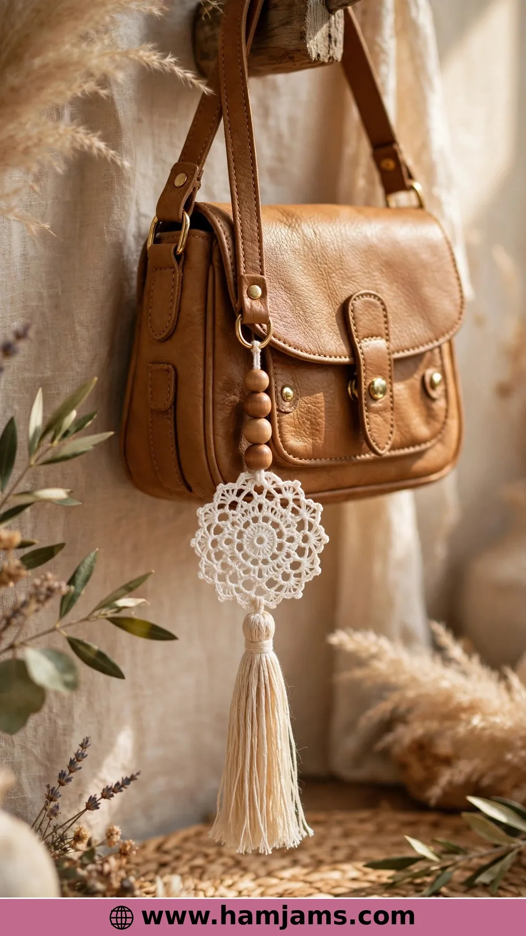 A Lacy Boho Square With Beads and a Tassel