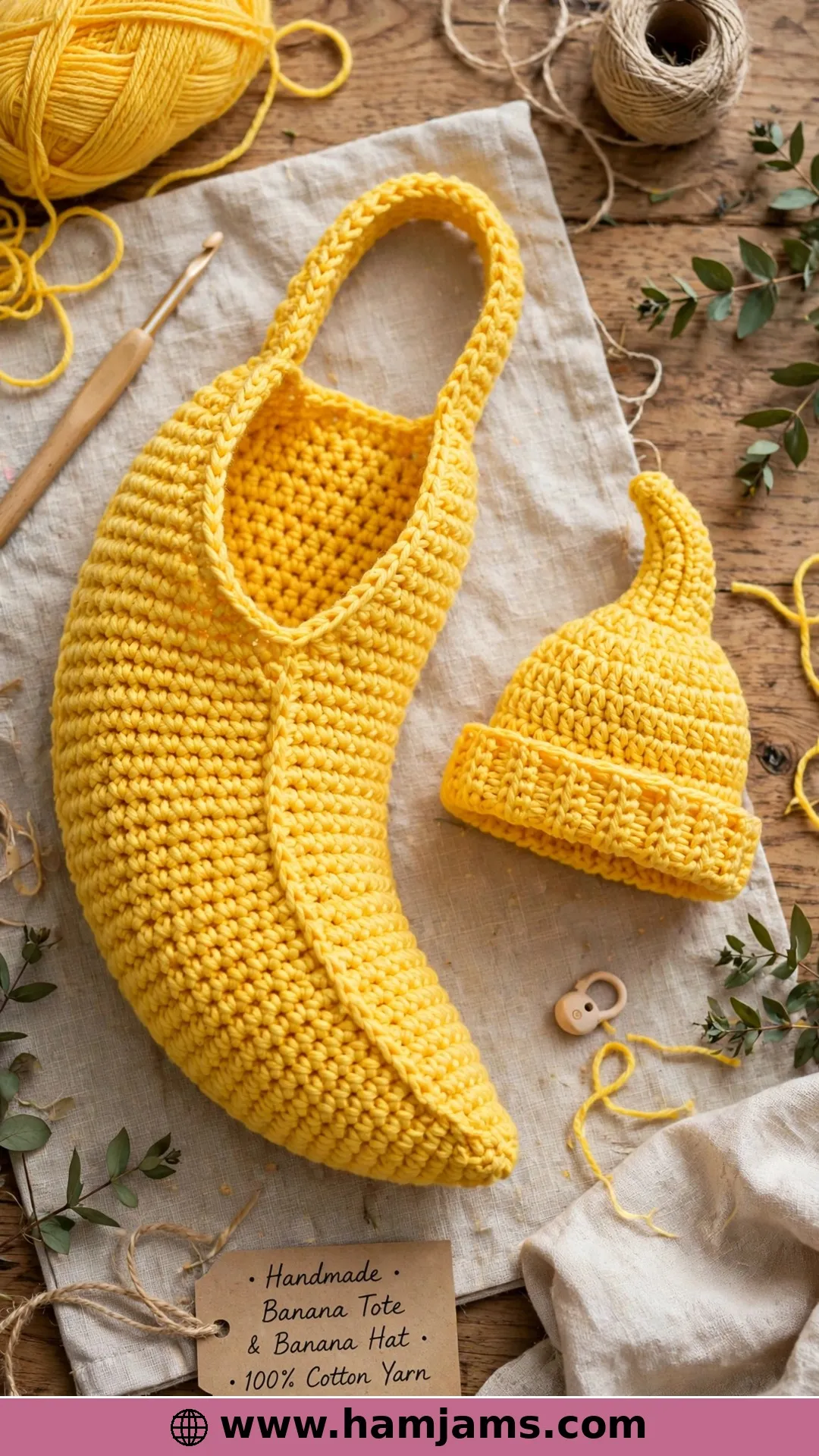 A Banana Tote and Hat Set