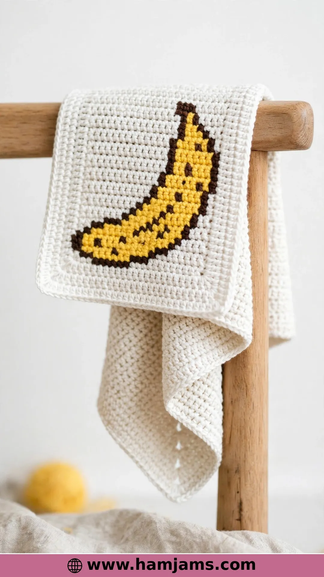 A Banana Pixel Square for Blankets and Bags
