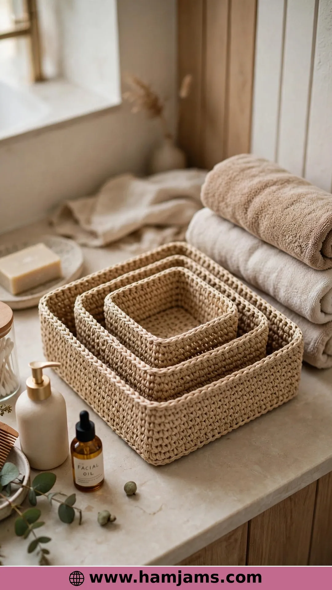 Square Boxy Baskets in Three Nesting Sizes